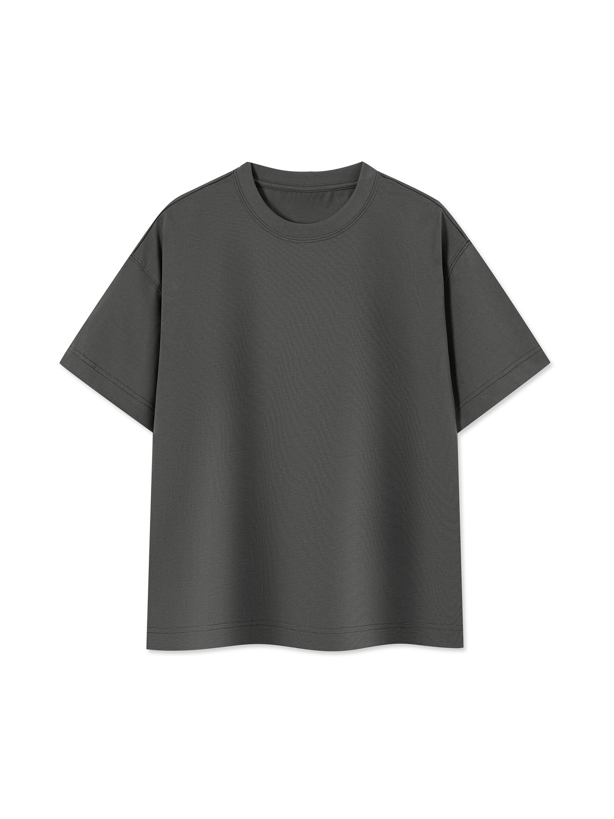 Off Script Unisex Essential Cotton Boxy T-Shirt - Medium Grey front view