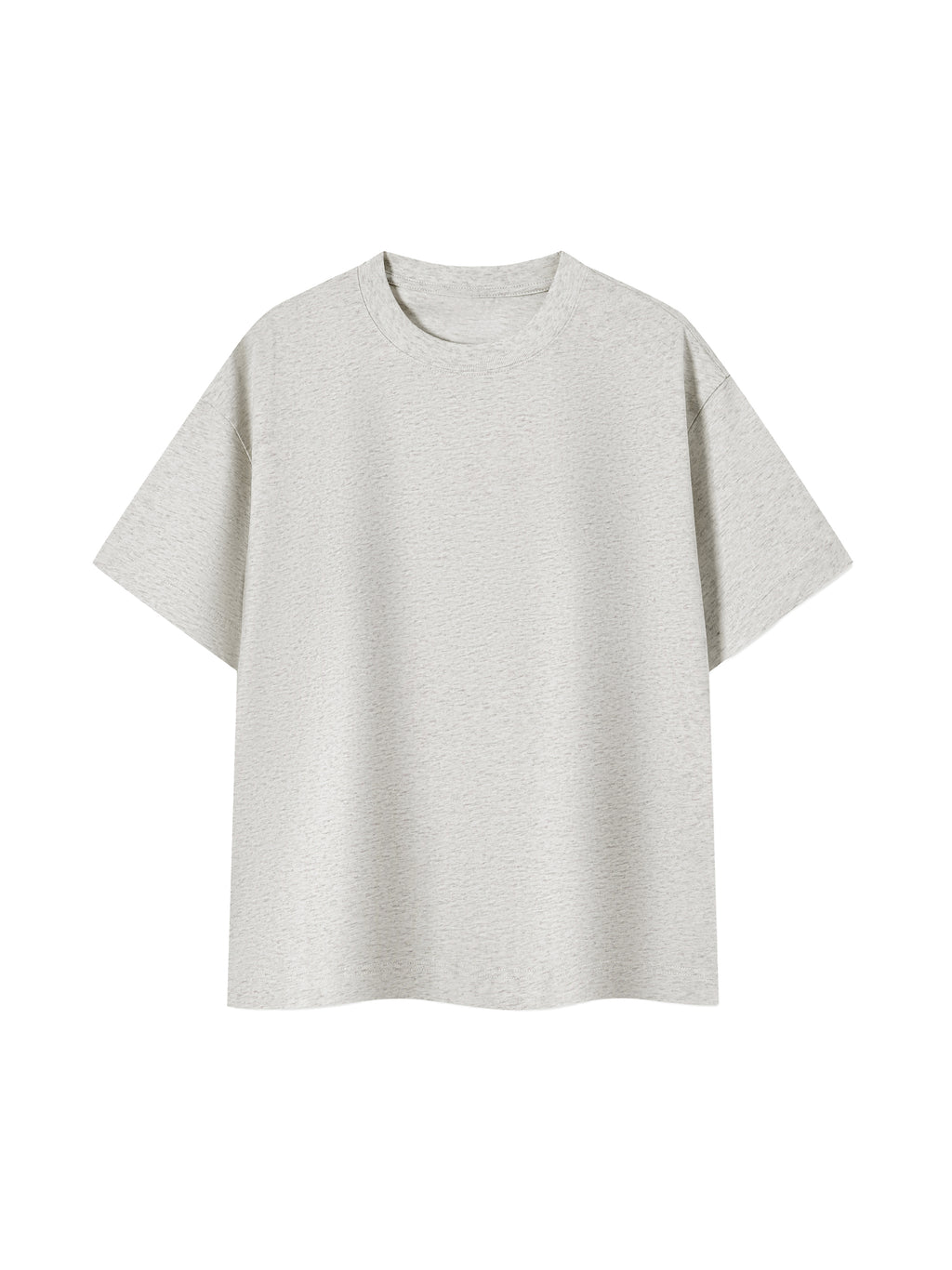 Off Script Unisex Essential Cotton Boxy T-Shirt - Oat Grey front view