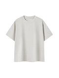 Off Script Unisex Essential Cotton Boxy T-Shirt - Oat Grey front view