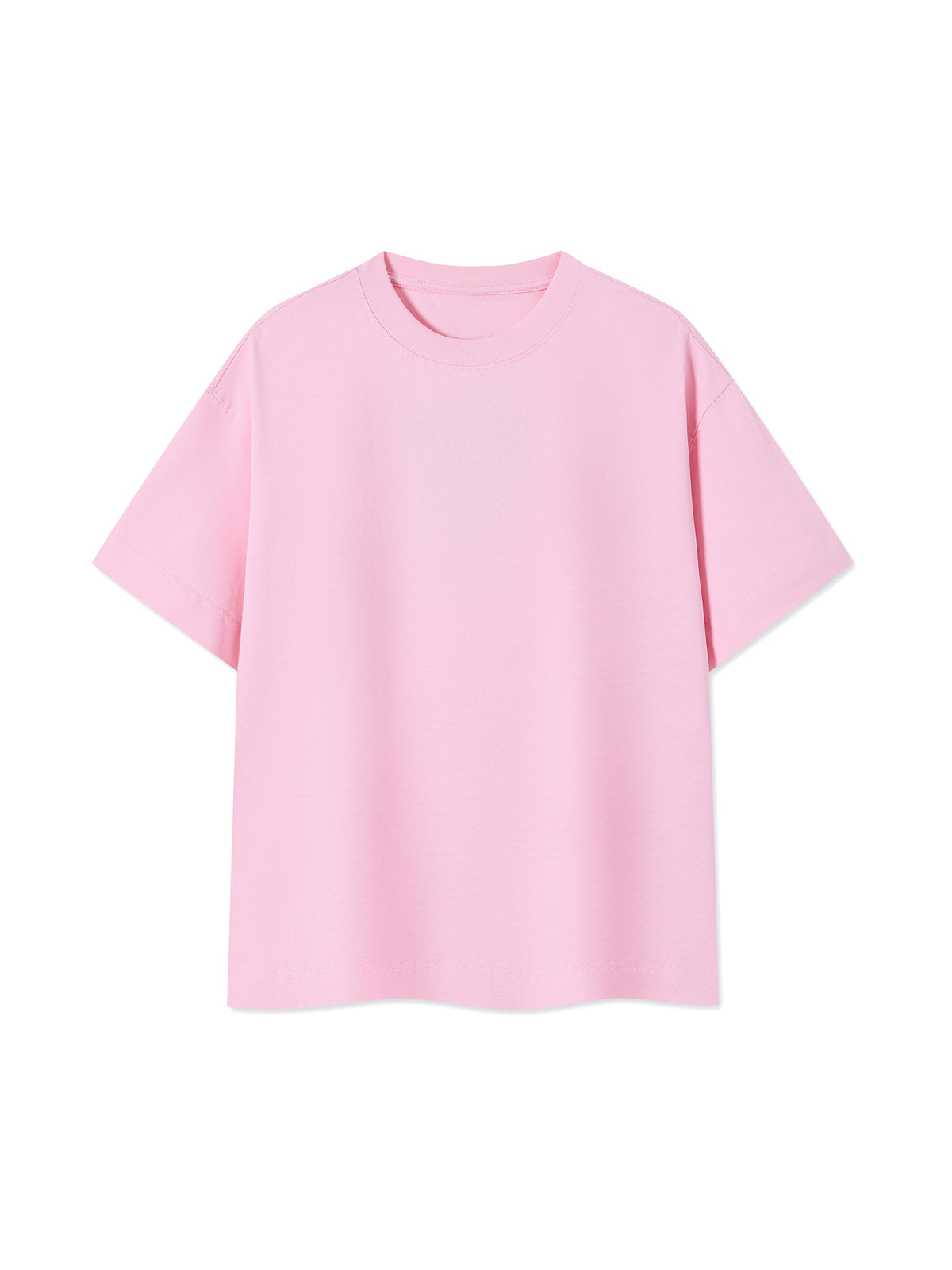Off Script Essential Cotton Boxy T-Shirt - Pink front view