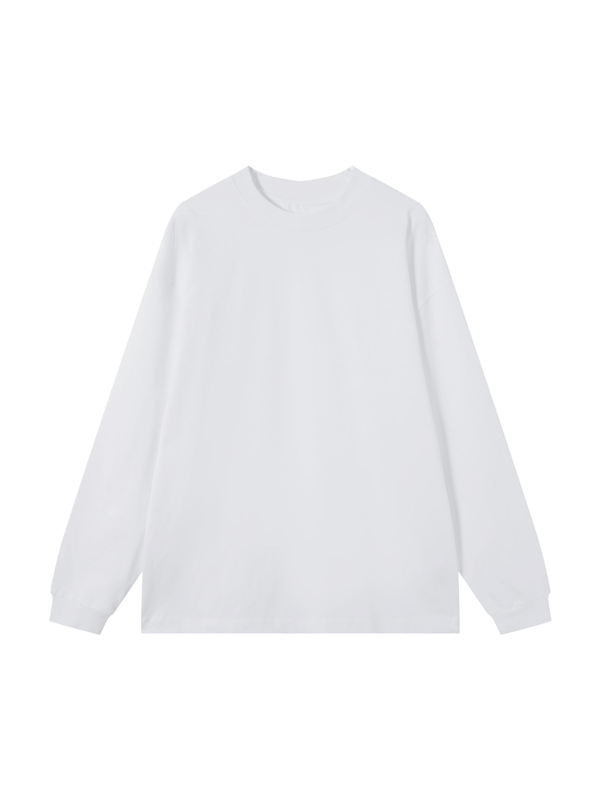 Off Script Essential Cotton Long Sleeve T-Shirt - White front view