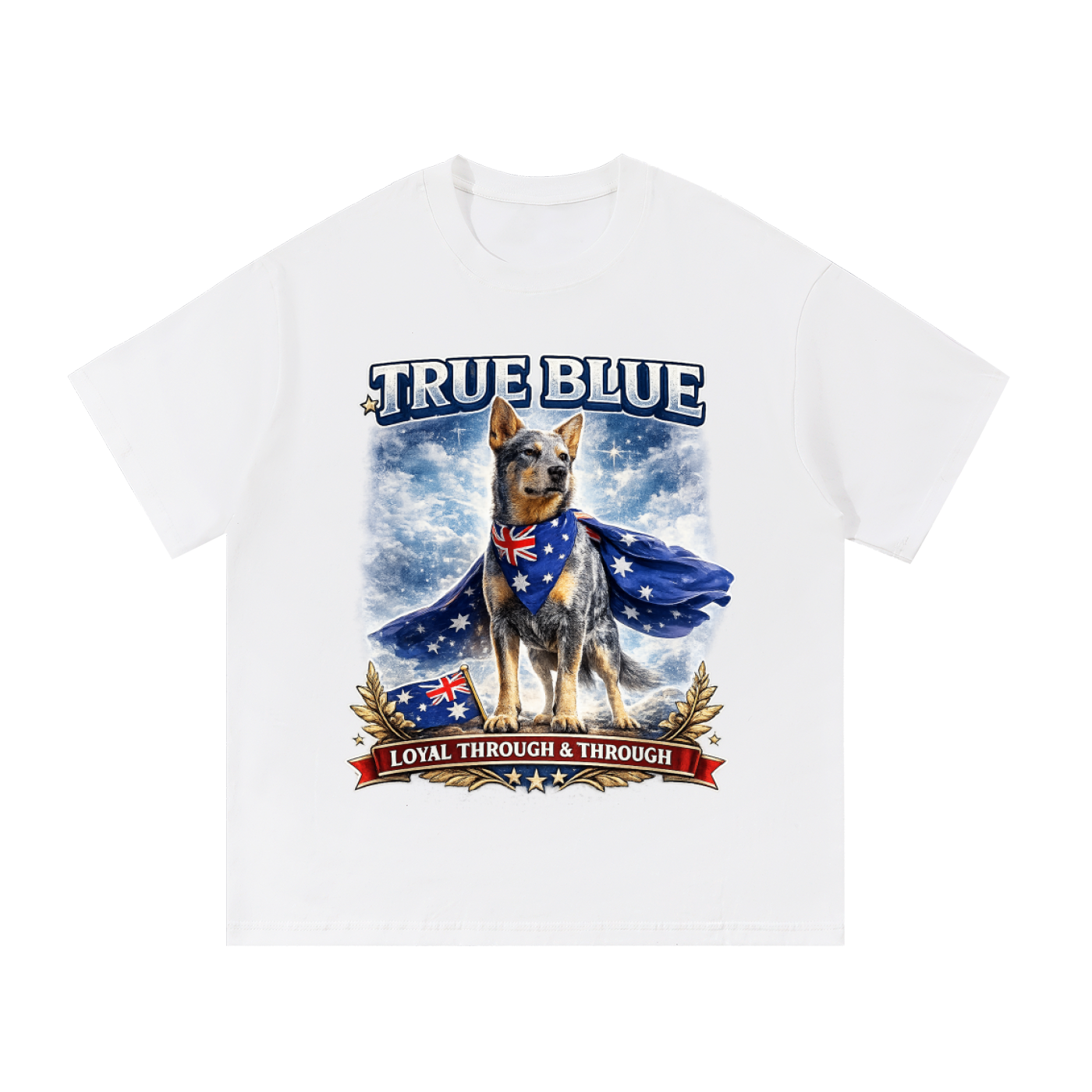 True Blue Aussie Dog Heavyweight Unisex Cotton T-Shirt