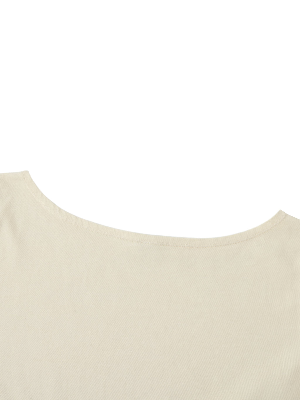 Off-Shoulder Rolled Hem Cotton T-Shirt