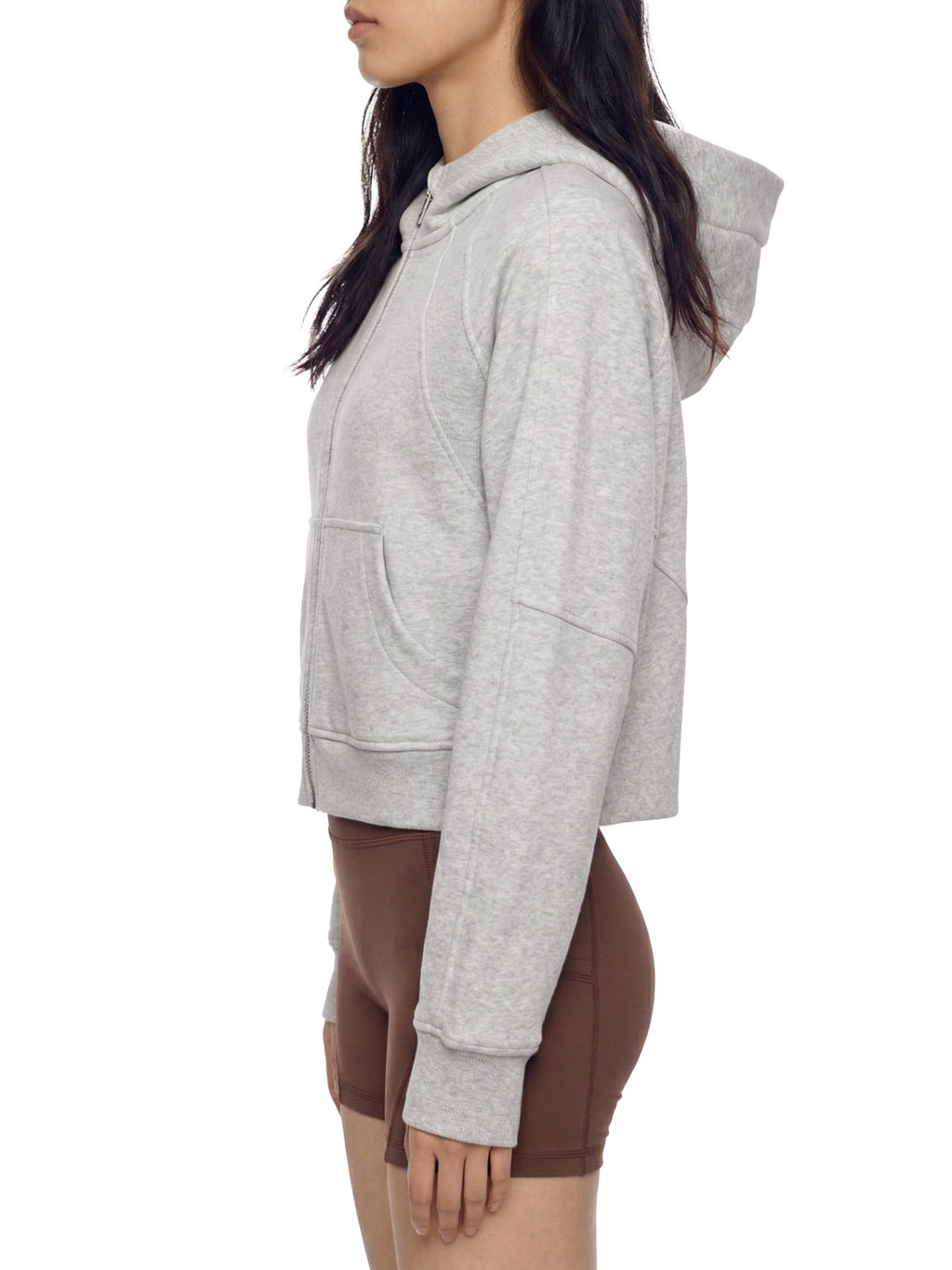 Cropped Zip-Through Hoodie