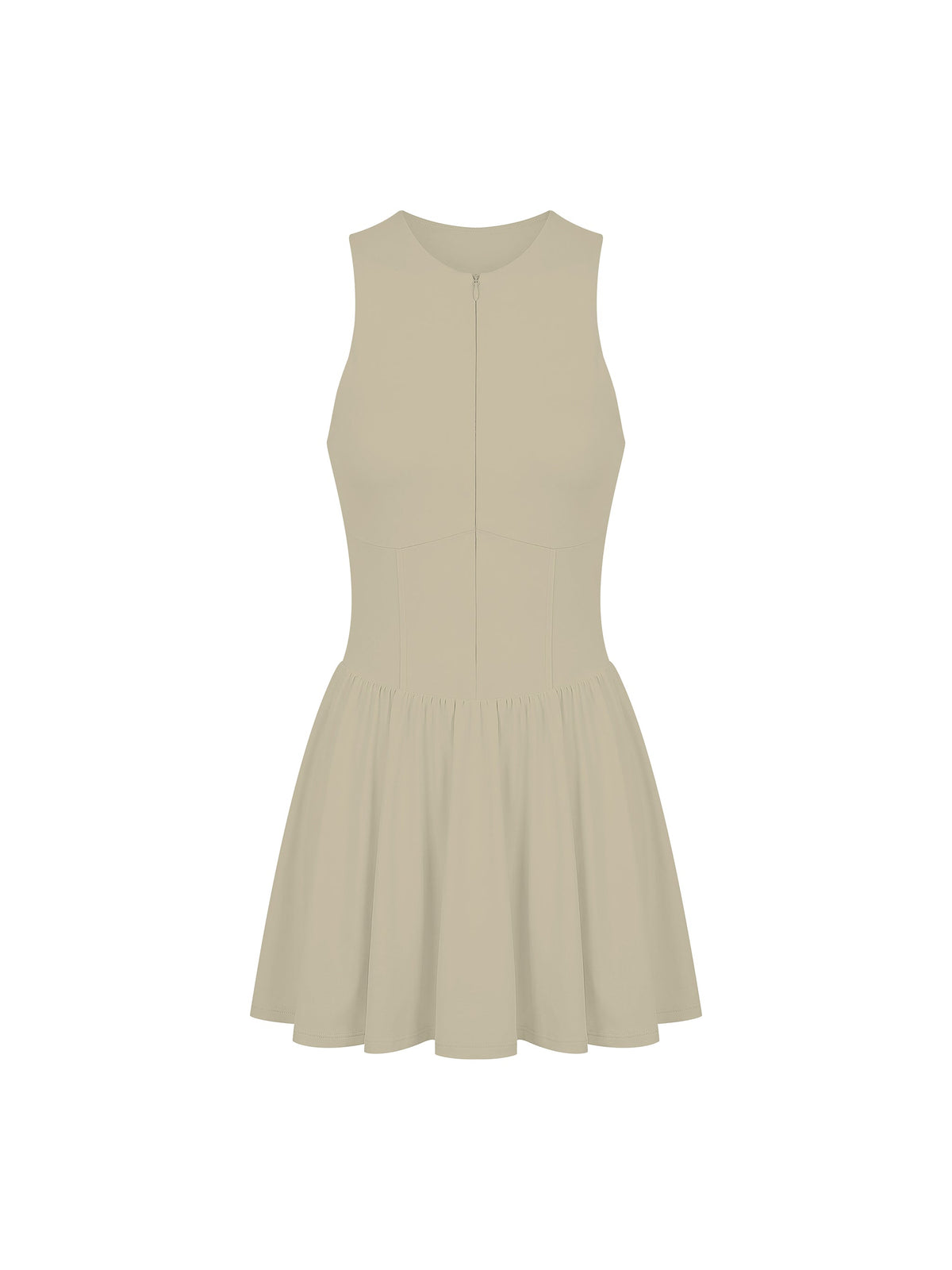 Women’s Ruched Sleeveless Full-Zip Dress