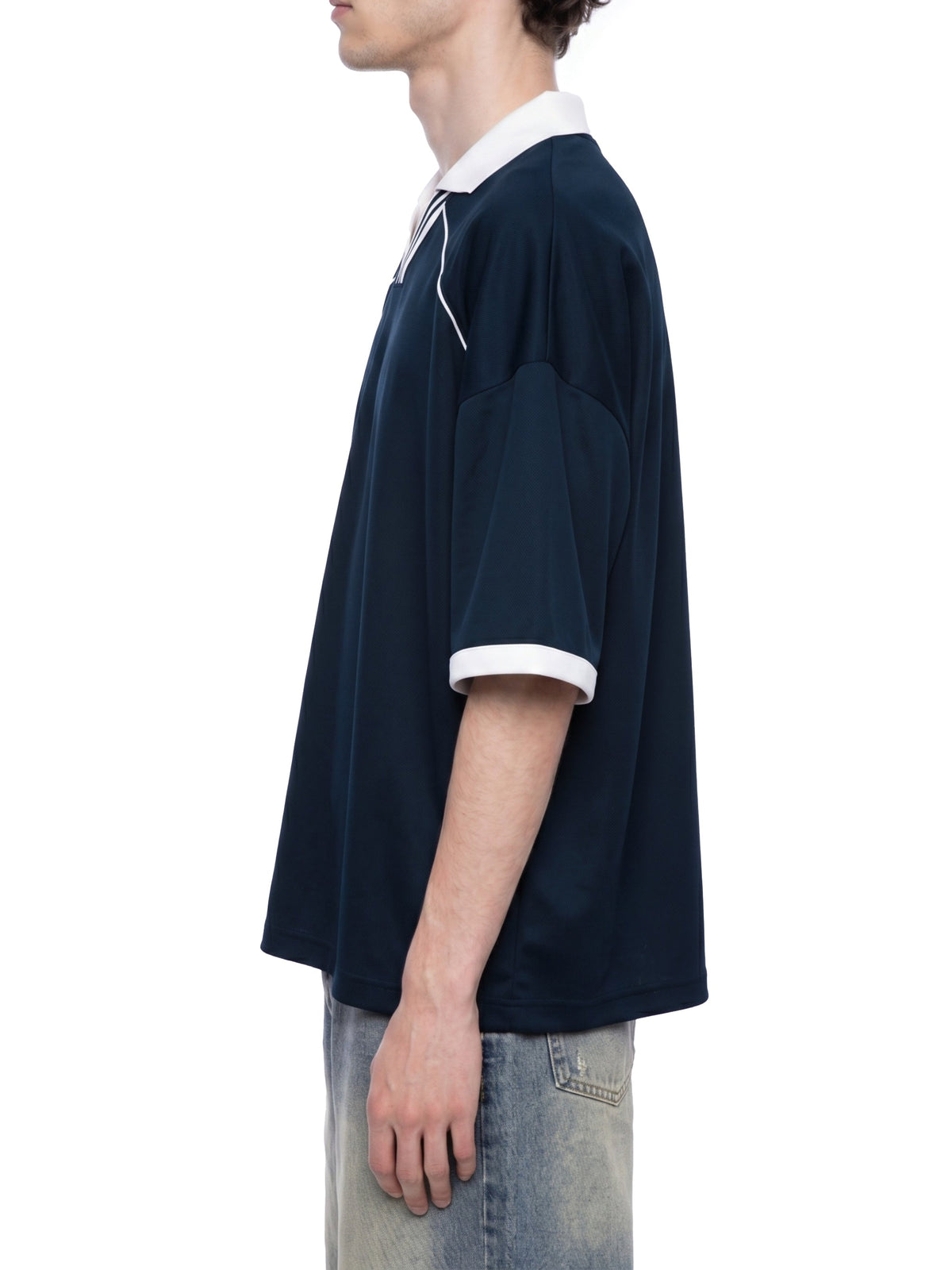 Unisex Collared Piping Boxy Soccer Jersey