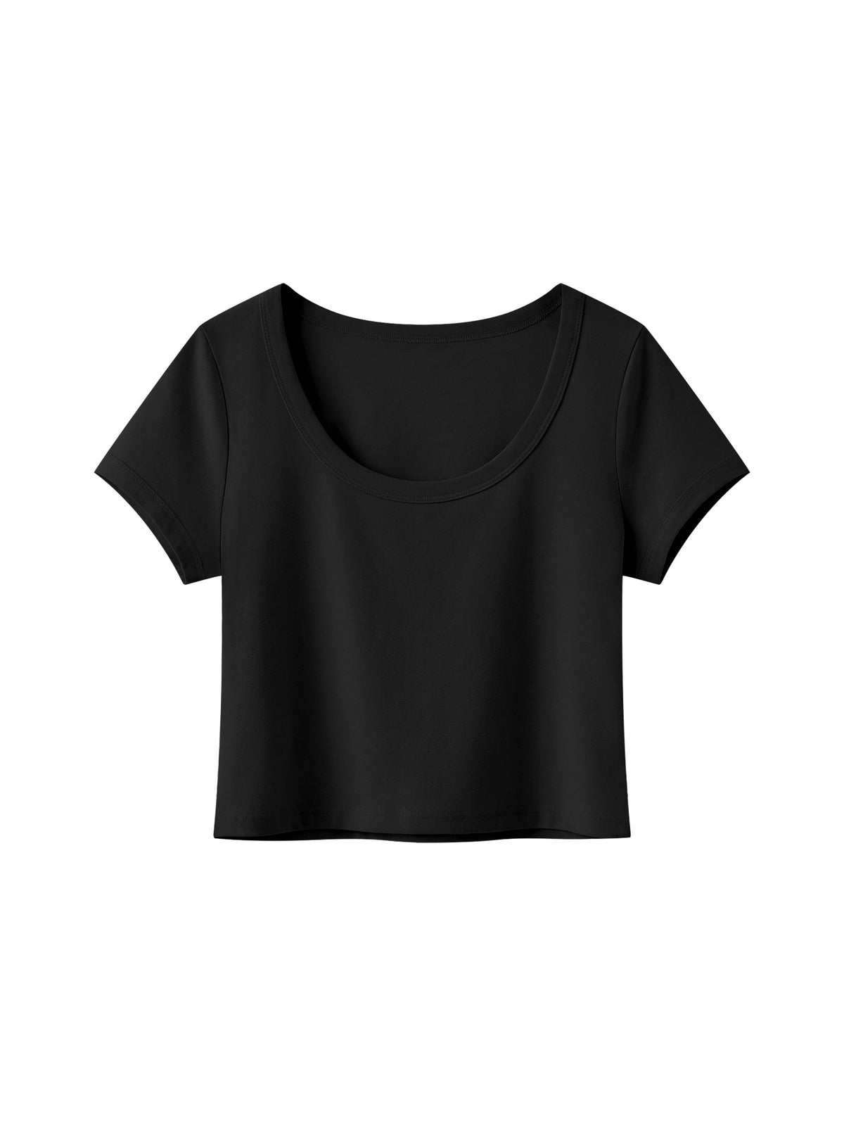 Women's Solid Color Slim Crop T-Shirt