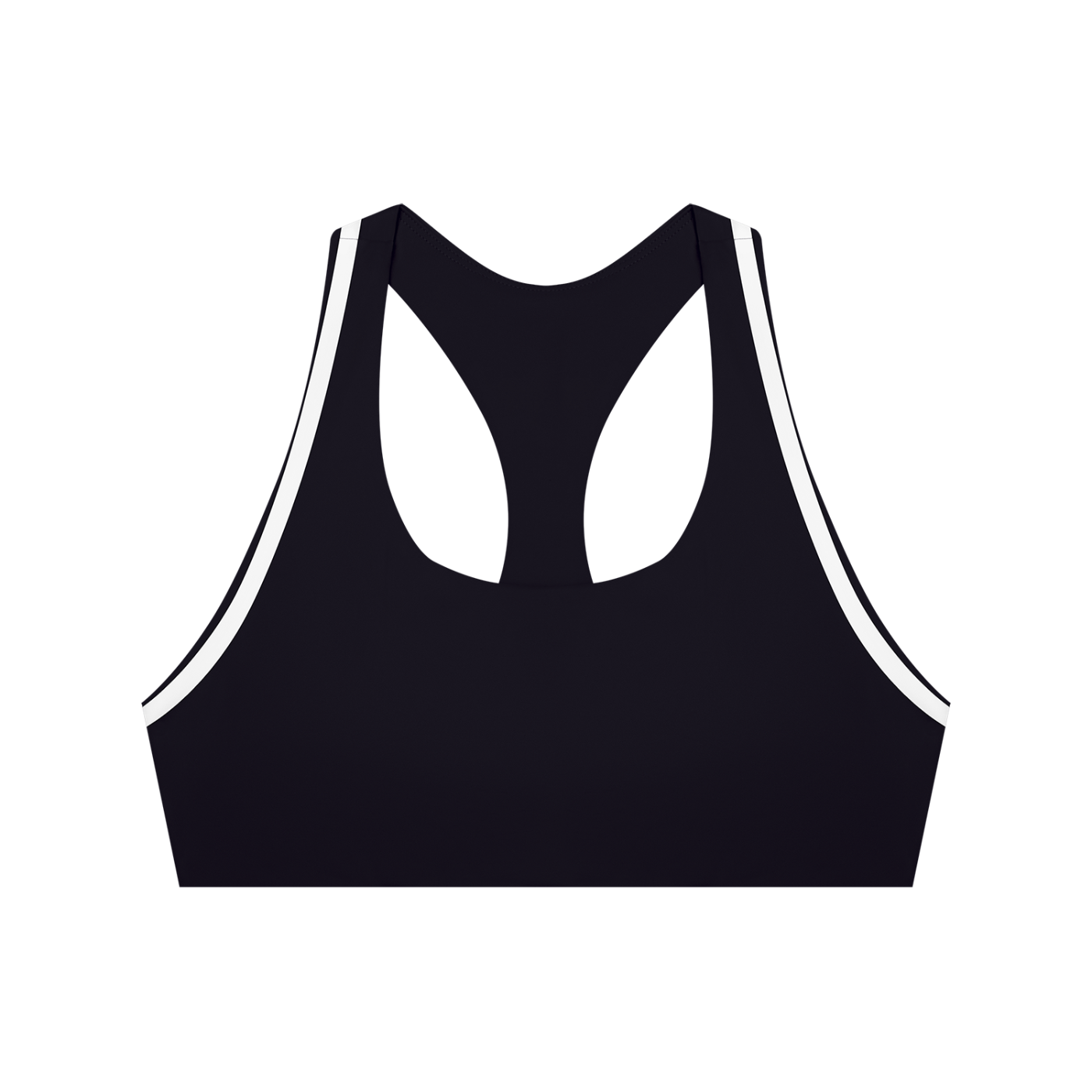 Black with White Women’s Halter Yoga Sports Bra front