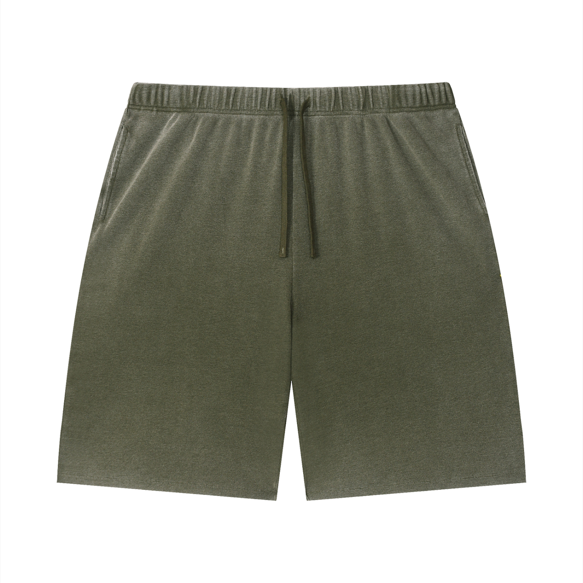 Unisex Vintage Wash Waffle Raw Hem Shorts