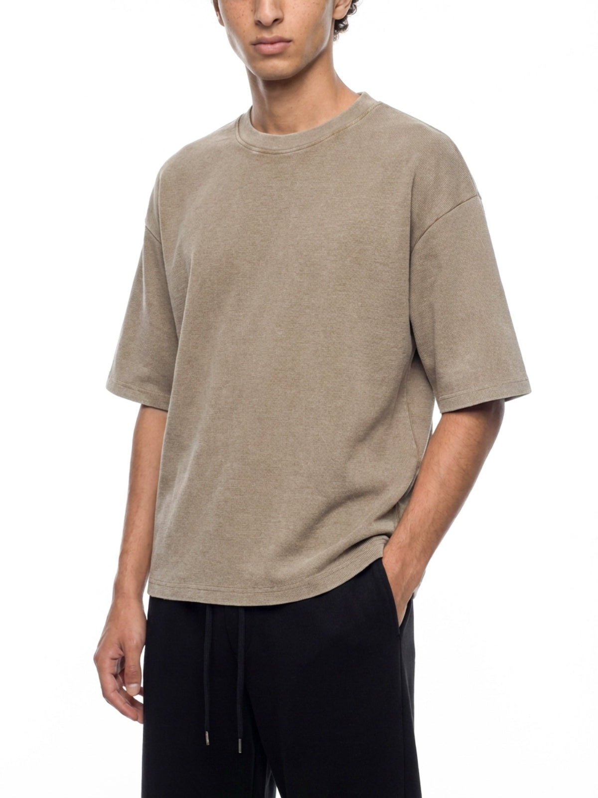 Unisex Mineral Wash Waffle Boxy T-Shirt