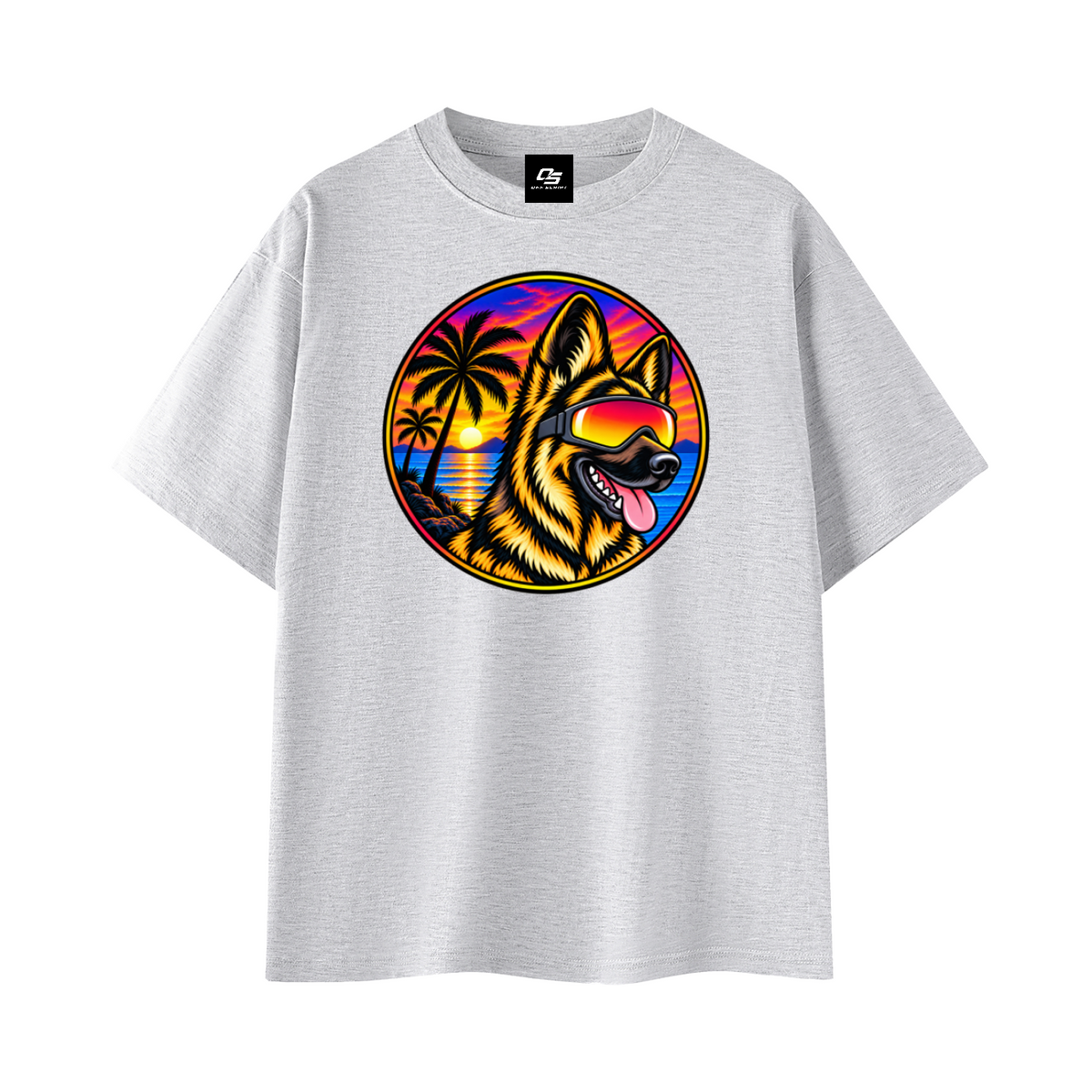 German Shepherd Sunset Graphic T-Shirt