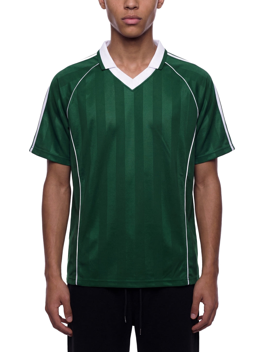 Unisex Shadow-Stripe Collared Soccer Jersey gallery view
