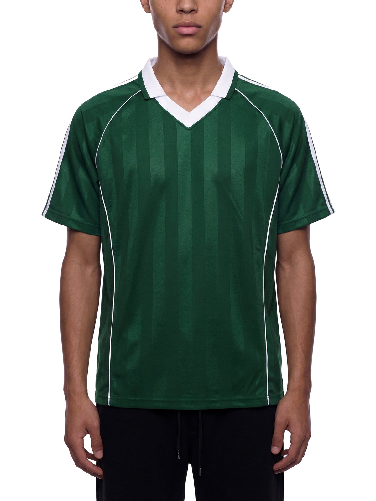 Unisex Shadow-Stripe Collared Soccer Jersey gallery view