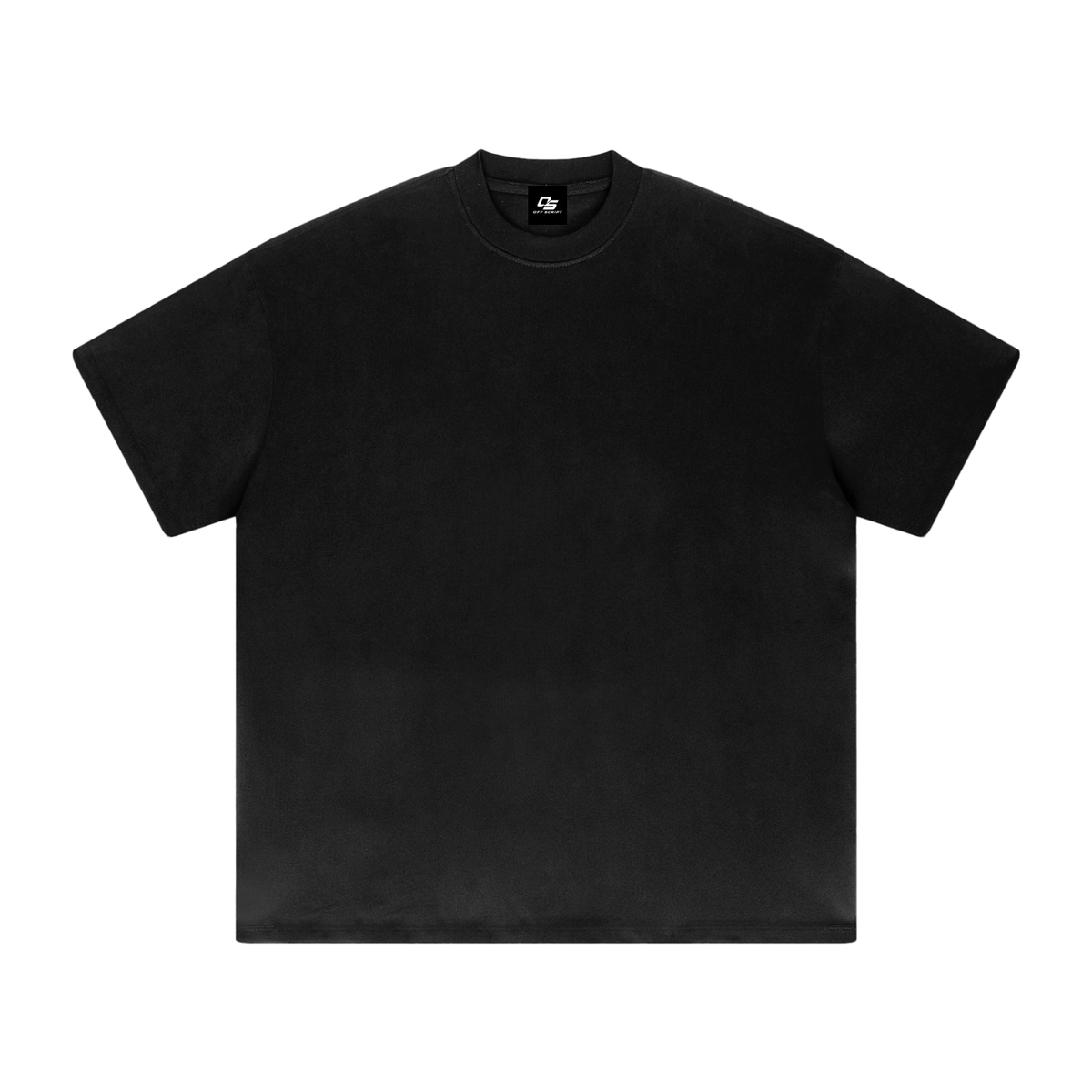 Black Heavyweight Drop Shoulder T-Shirt front product view
