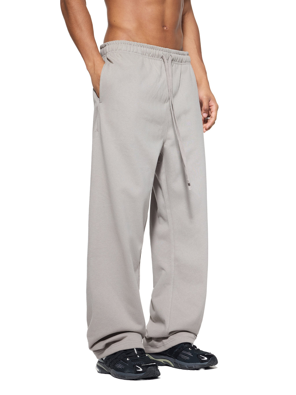 Solid Colour Straight-Leg Sweatpants