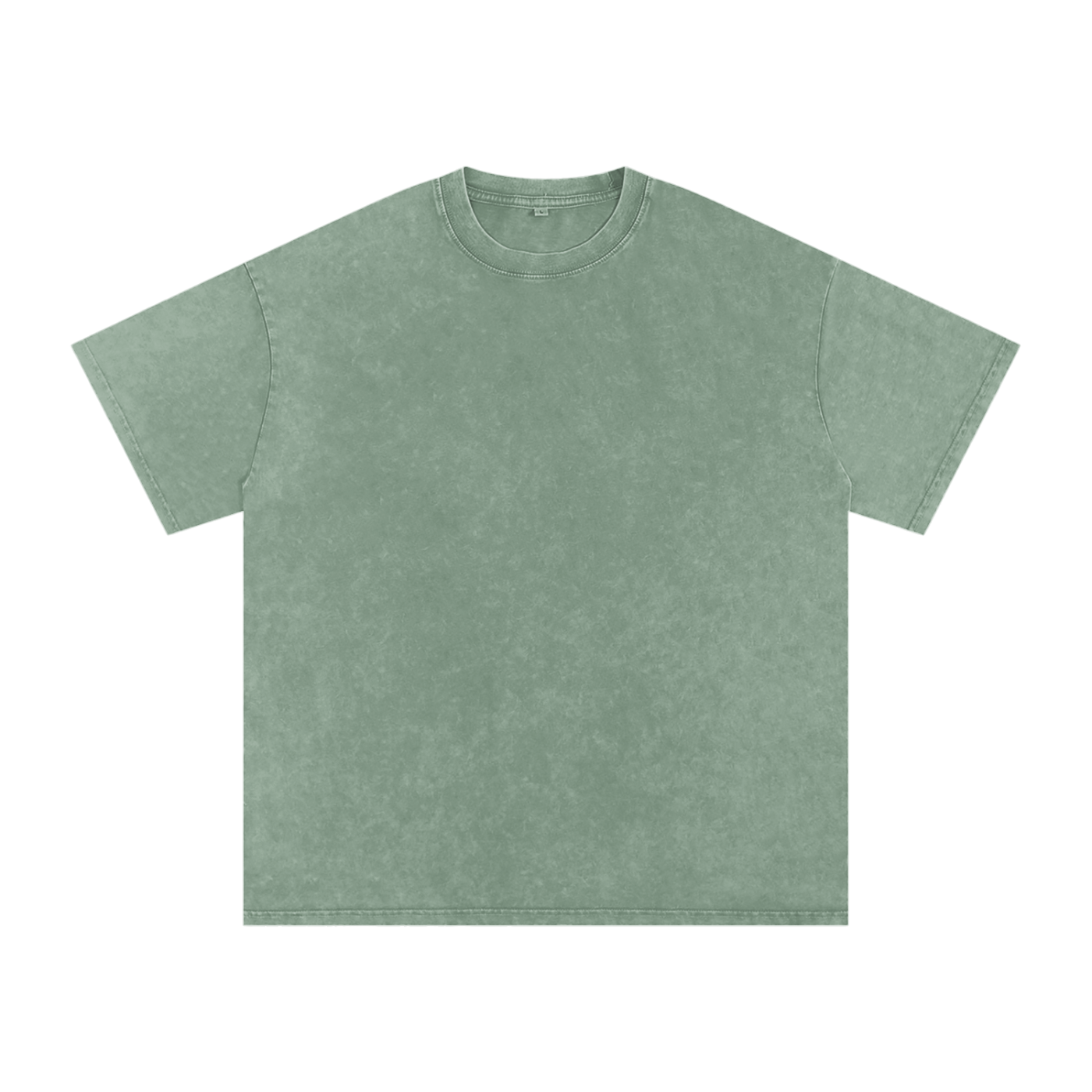 Snow Washed Oversized Cotton T-Shirt - Bean Green front