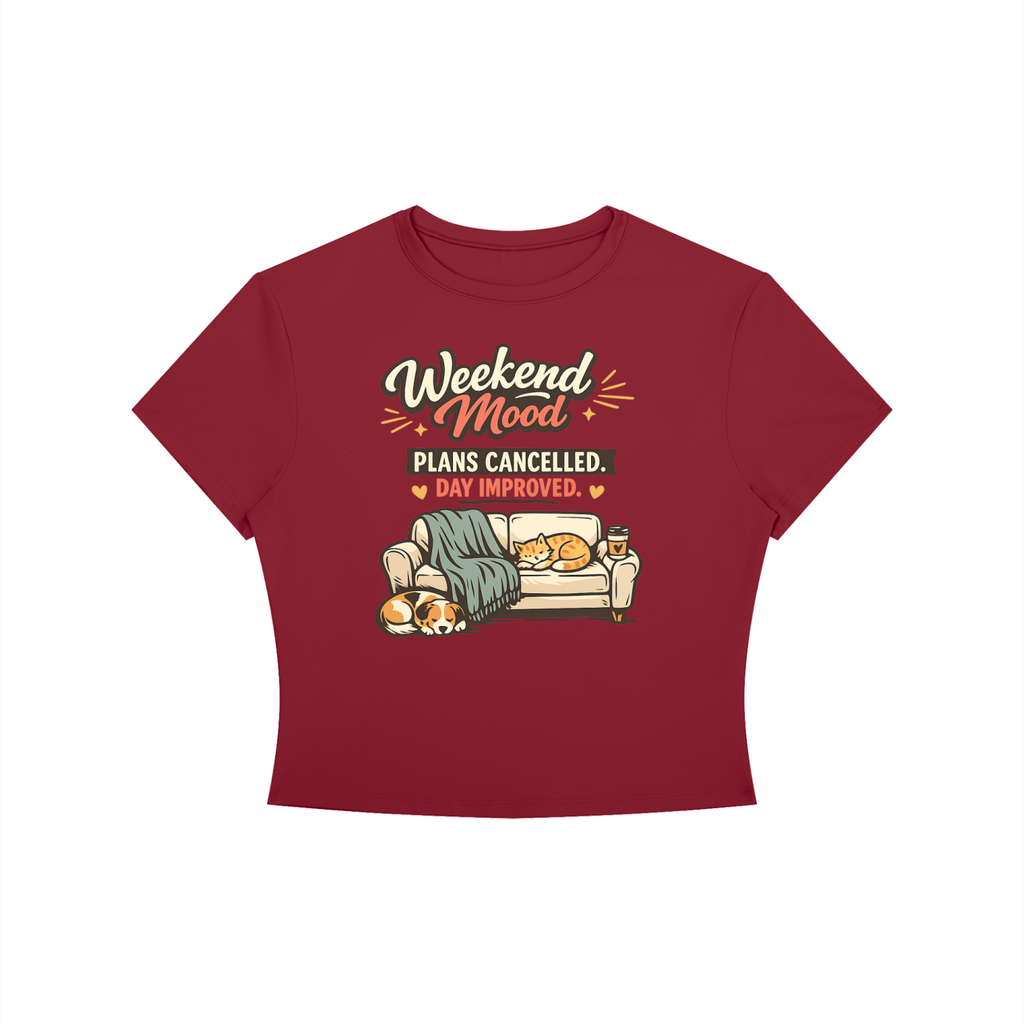 Weekend Mood Women's Crewneck Crop T-Shirt