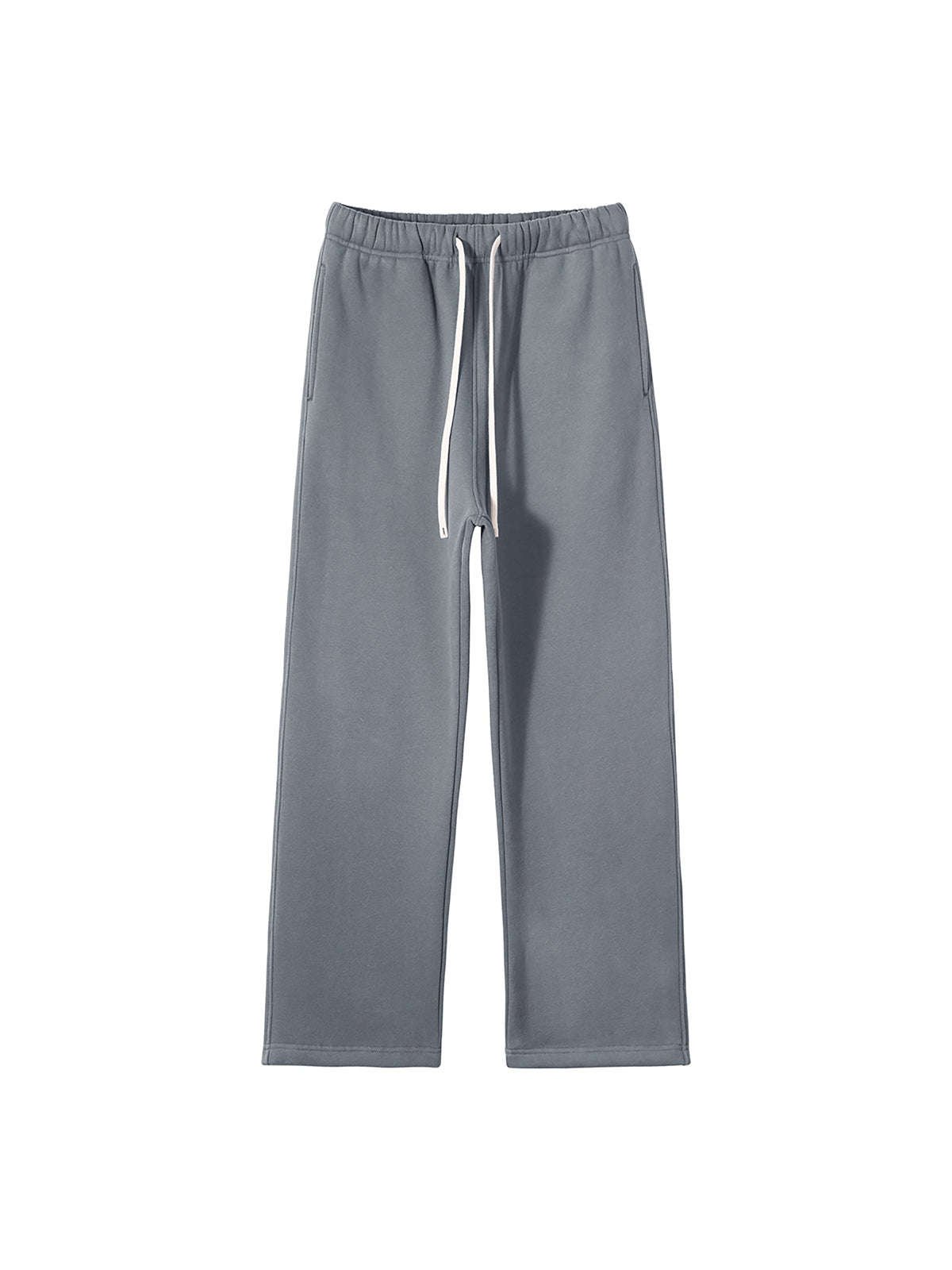 Unisex Solid Colour Fleece Straight-Leg Pants