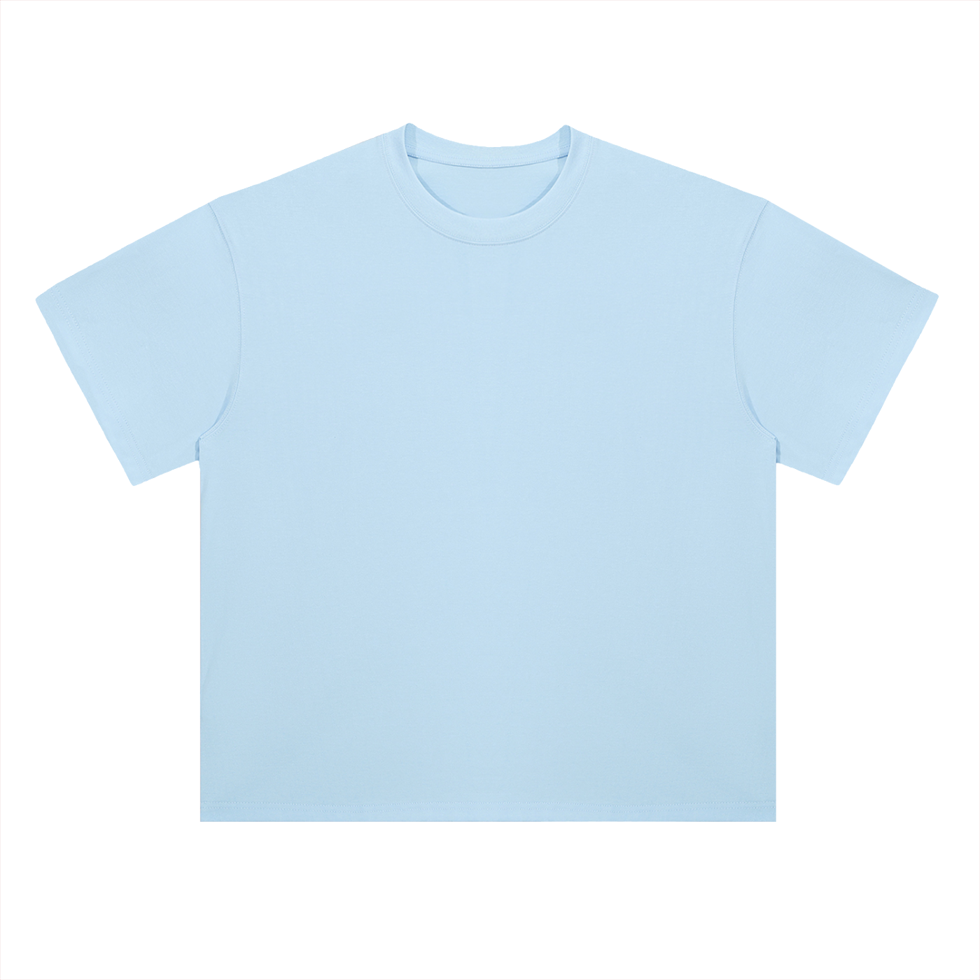 Light Blue Heavyweight Drop Shoulder Cotton T-Shirt front