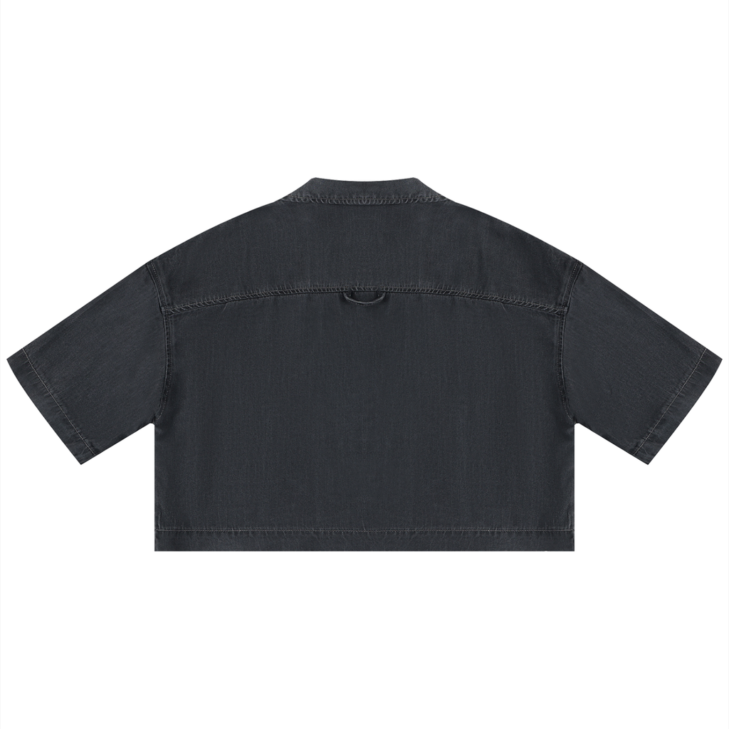 Women’s Vintage-Wash Boxy Cropped Shirt