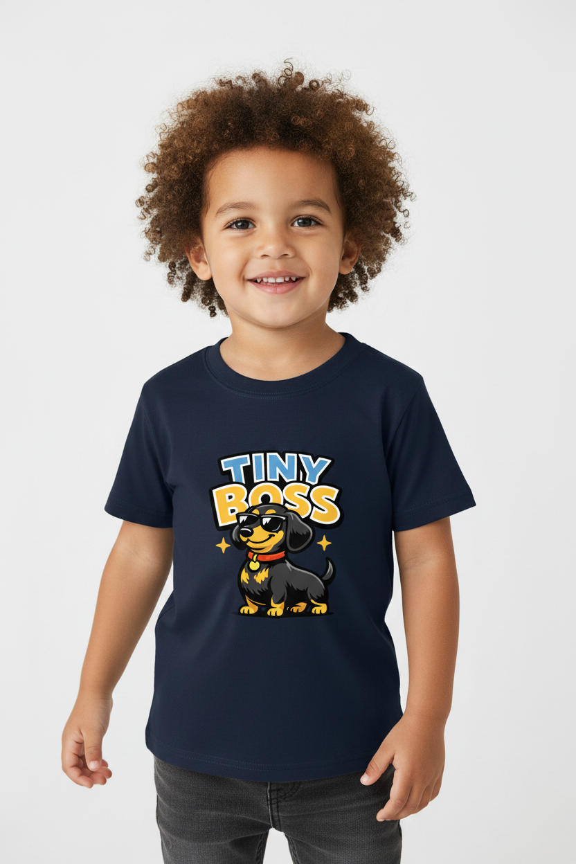 Tiny Boss Kid's Crewneck Short Sleeve T-Shirt