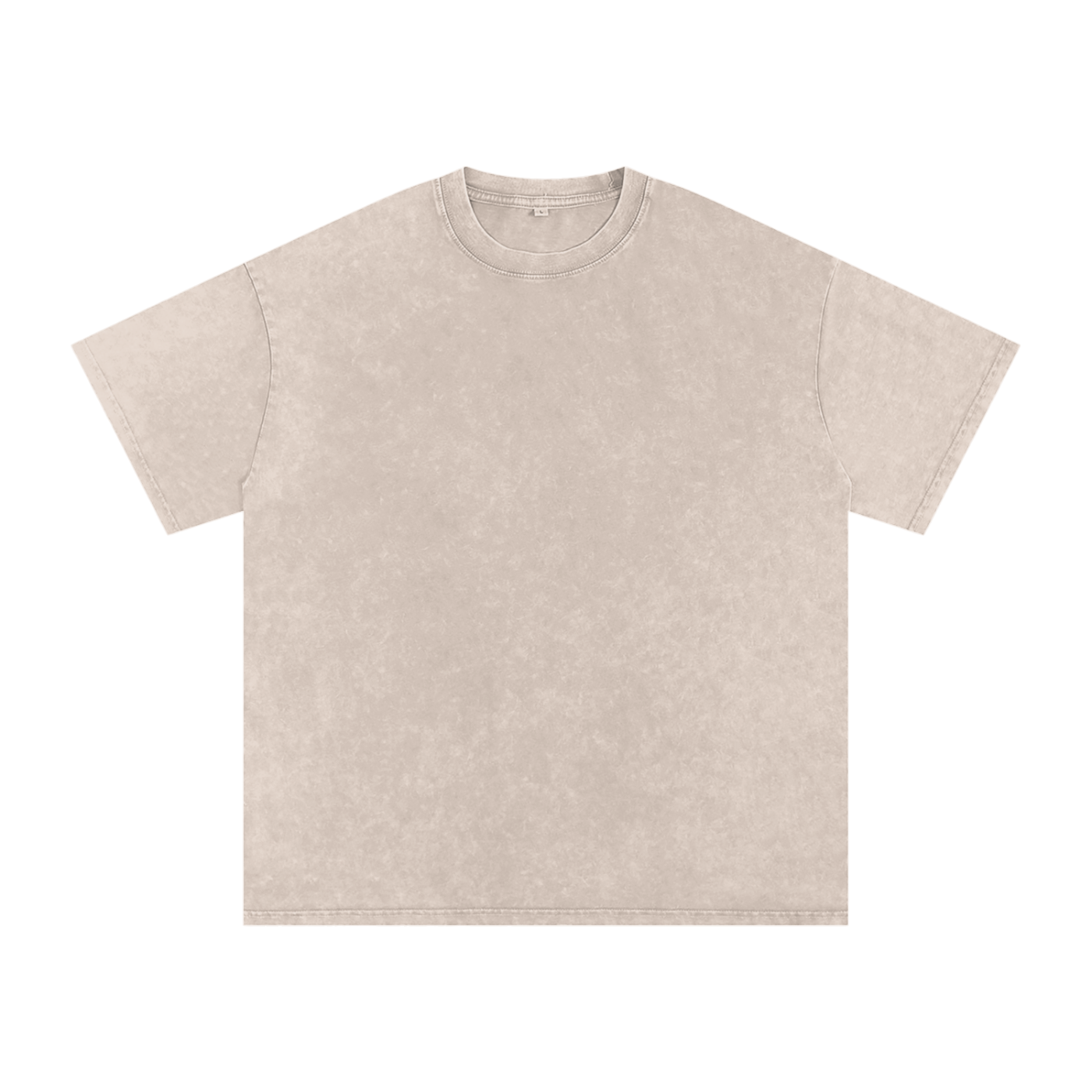 Snow Washed Oversized Cotton T-Shirt - Apricot front
