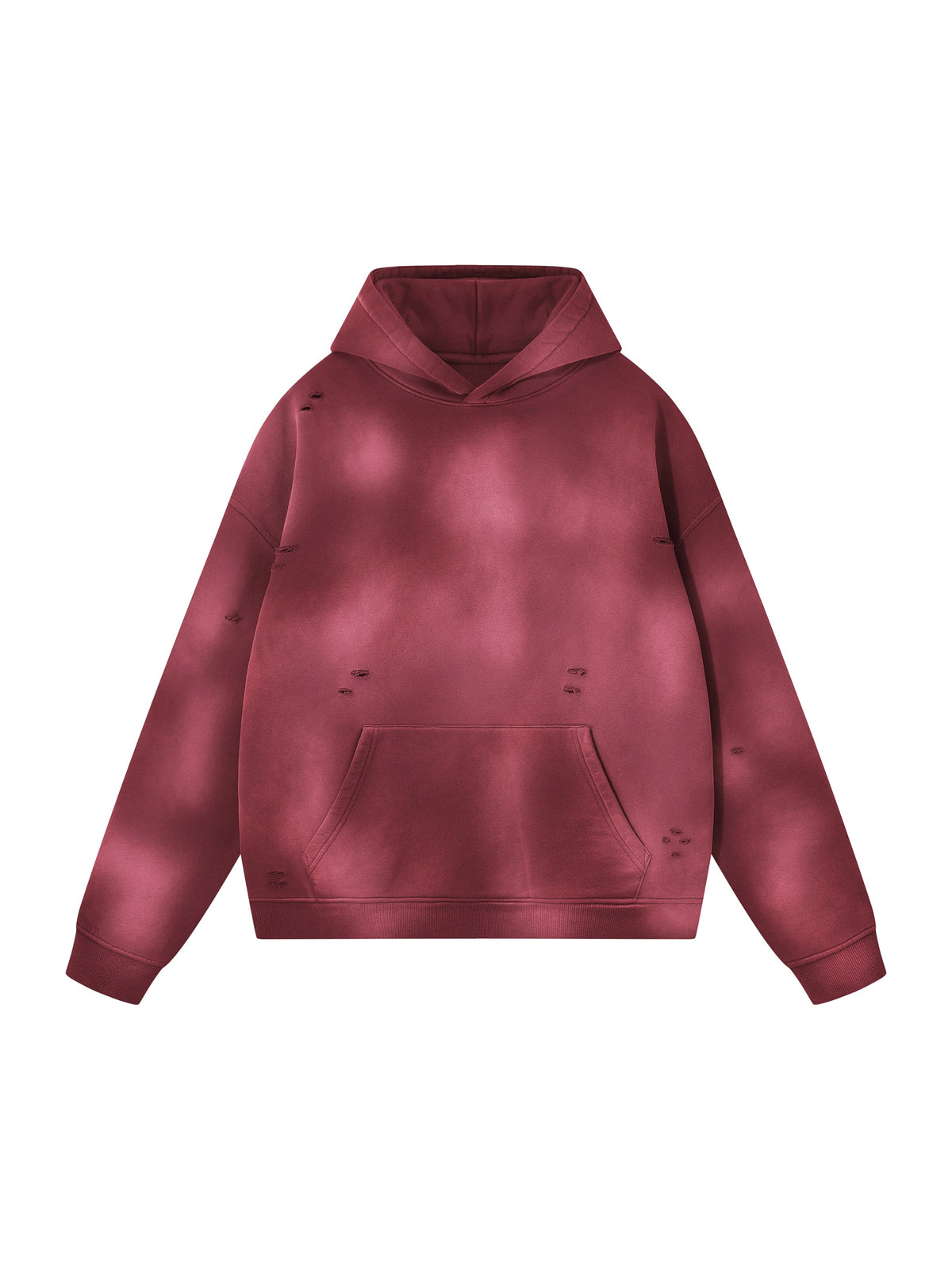 Unisex Sunfade Frayed Fleece Hoodie