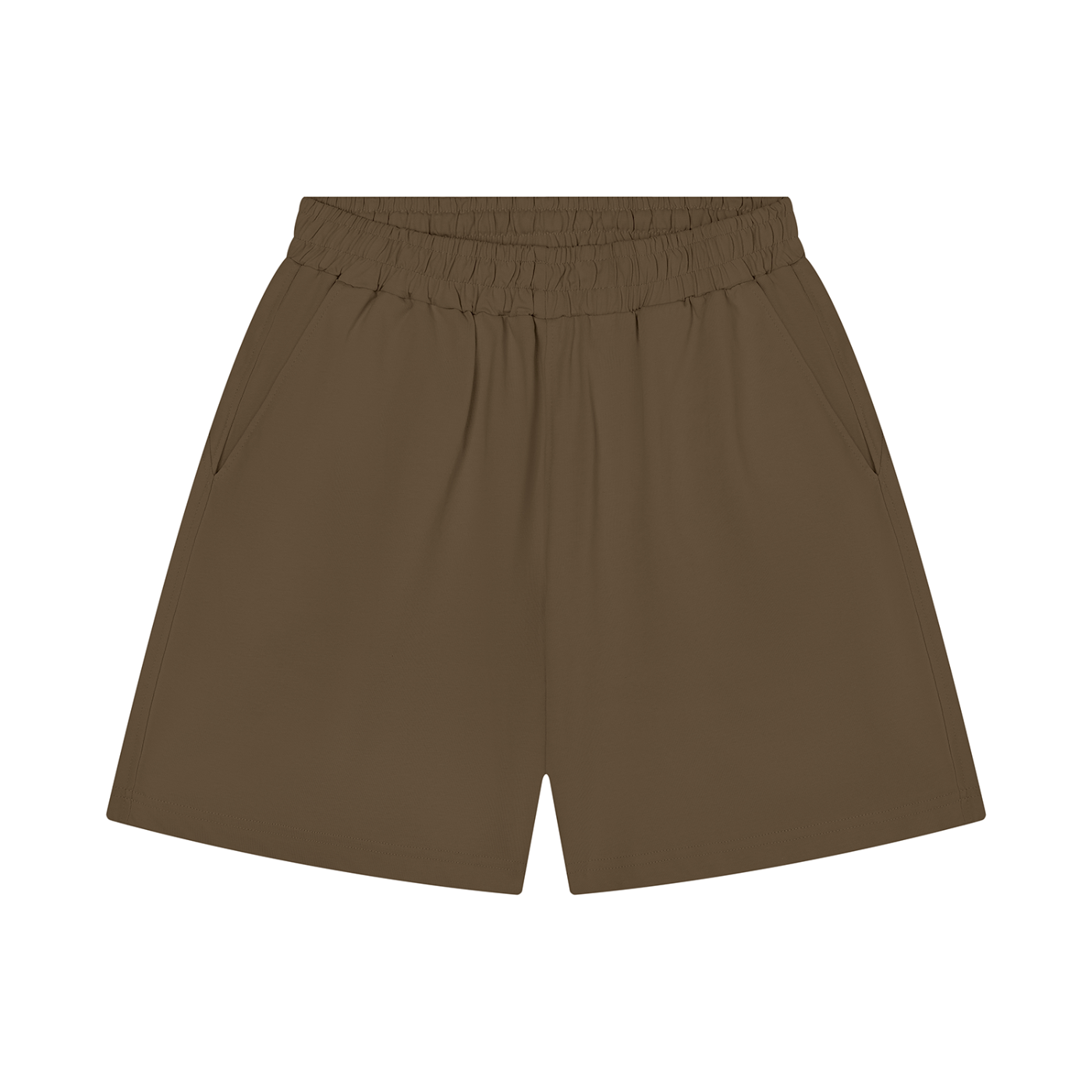Unisex Regular Fit Shorts in Coffee — front view