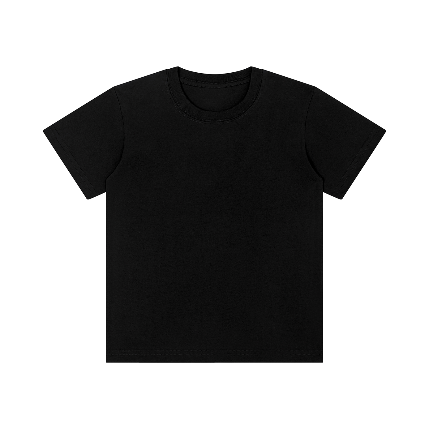 Kids’ Crewneck Short Sleeve T-Shirt in Black — front view