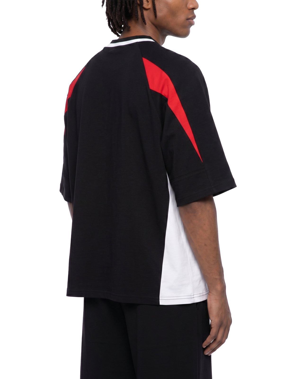 Unisex Oversized Color Block V-Neck T-Shirt