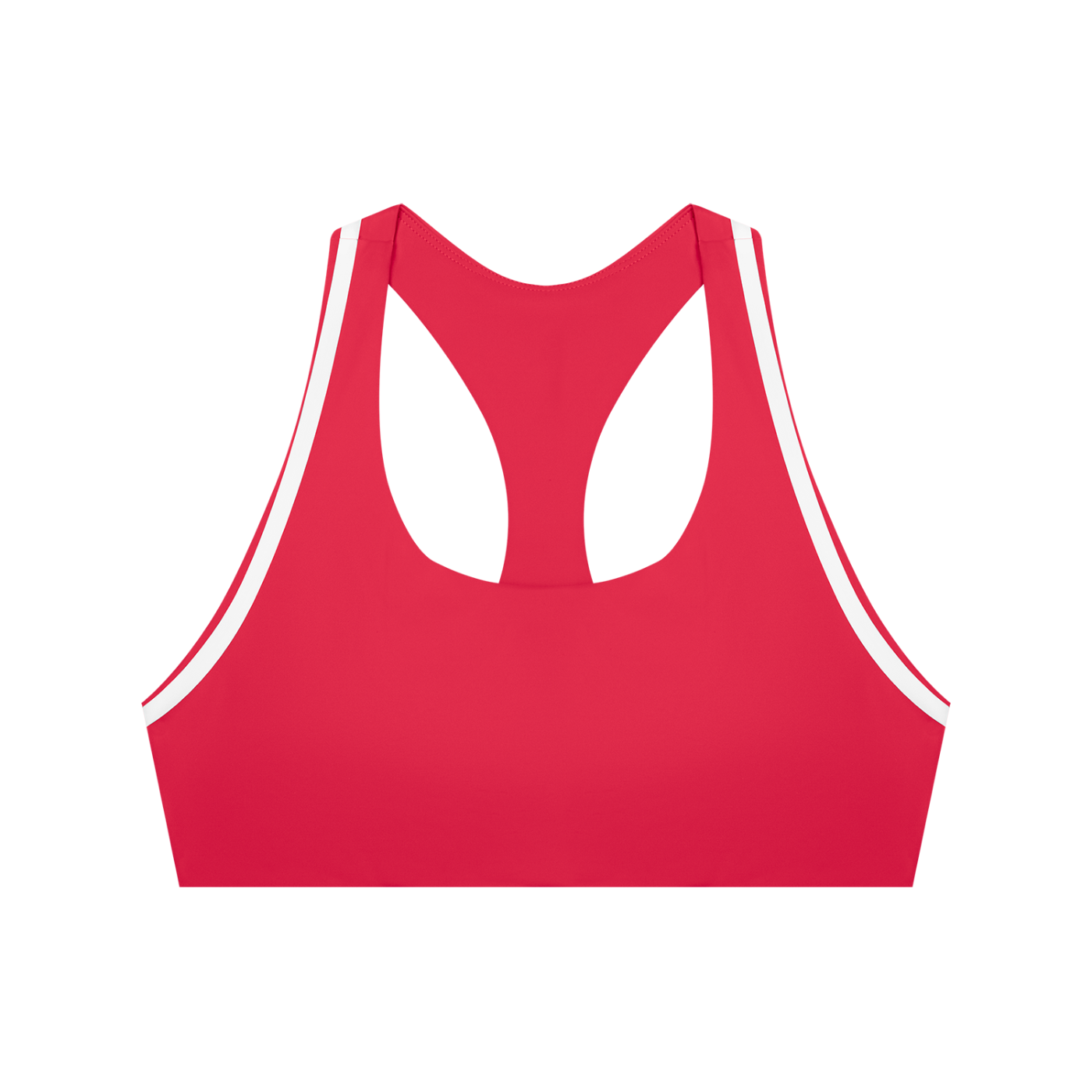 Red with White Women’s Halter Yoga Sports Bra front
