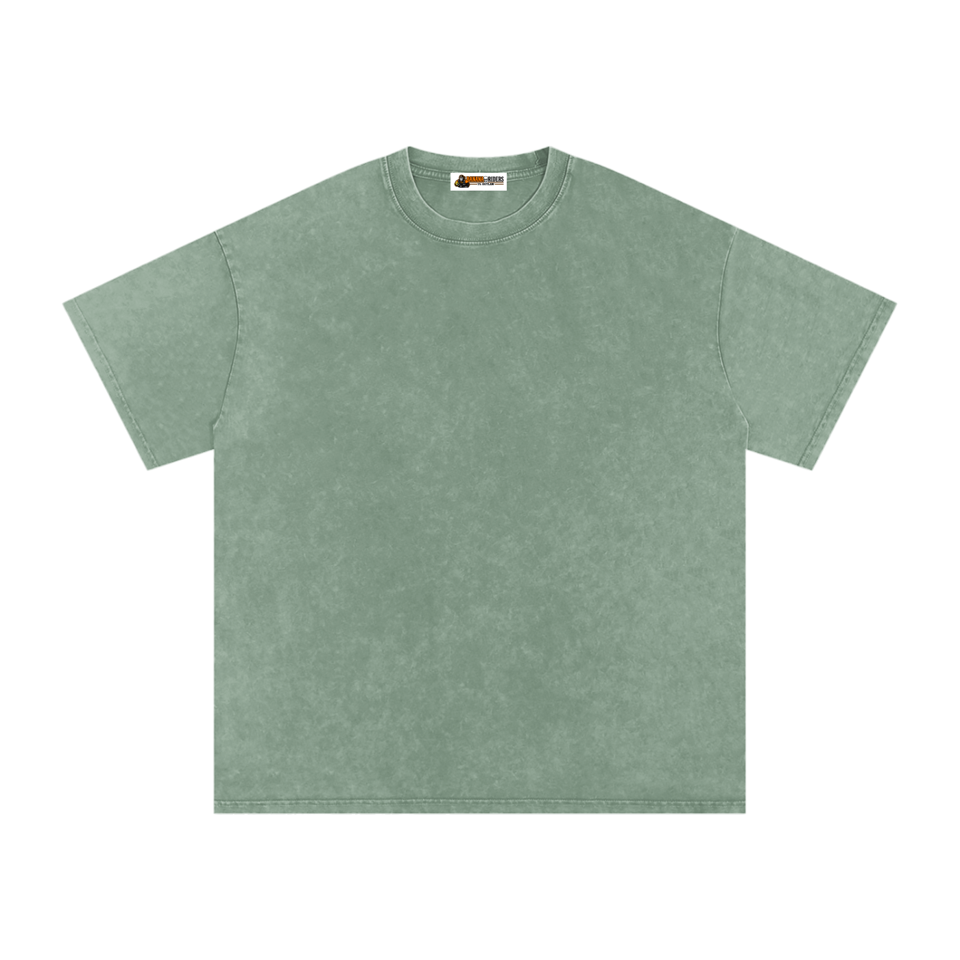Bean Green Snow-Washed Oversized Cotton T-Shirt – front view