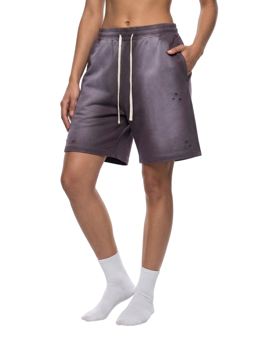 Sun-Faded Distressed Shorts