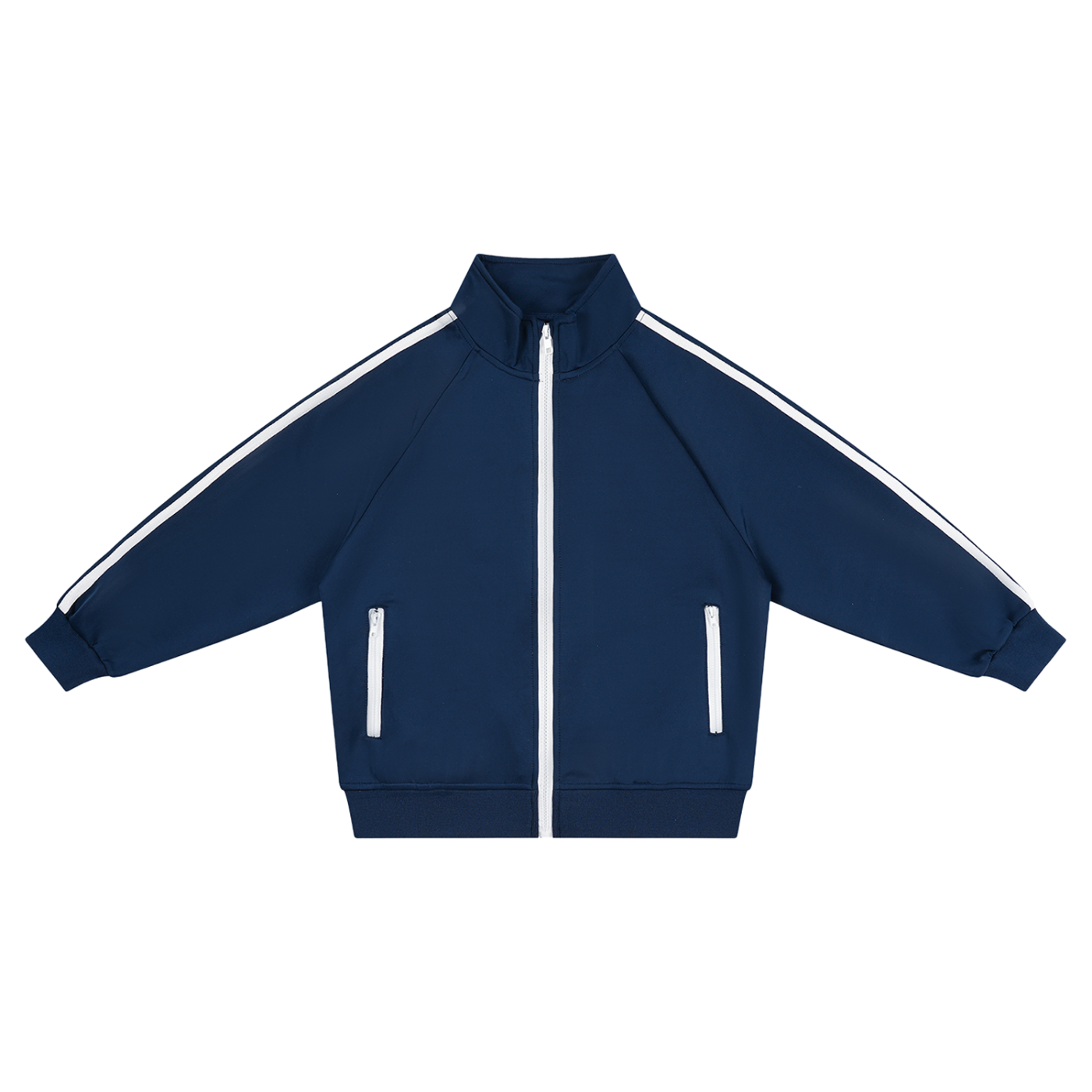 Kids’ Contrast Tape Coach Jacket in Royal Blue — front view