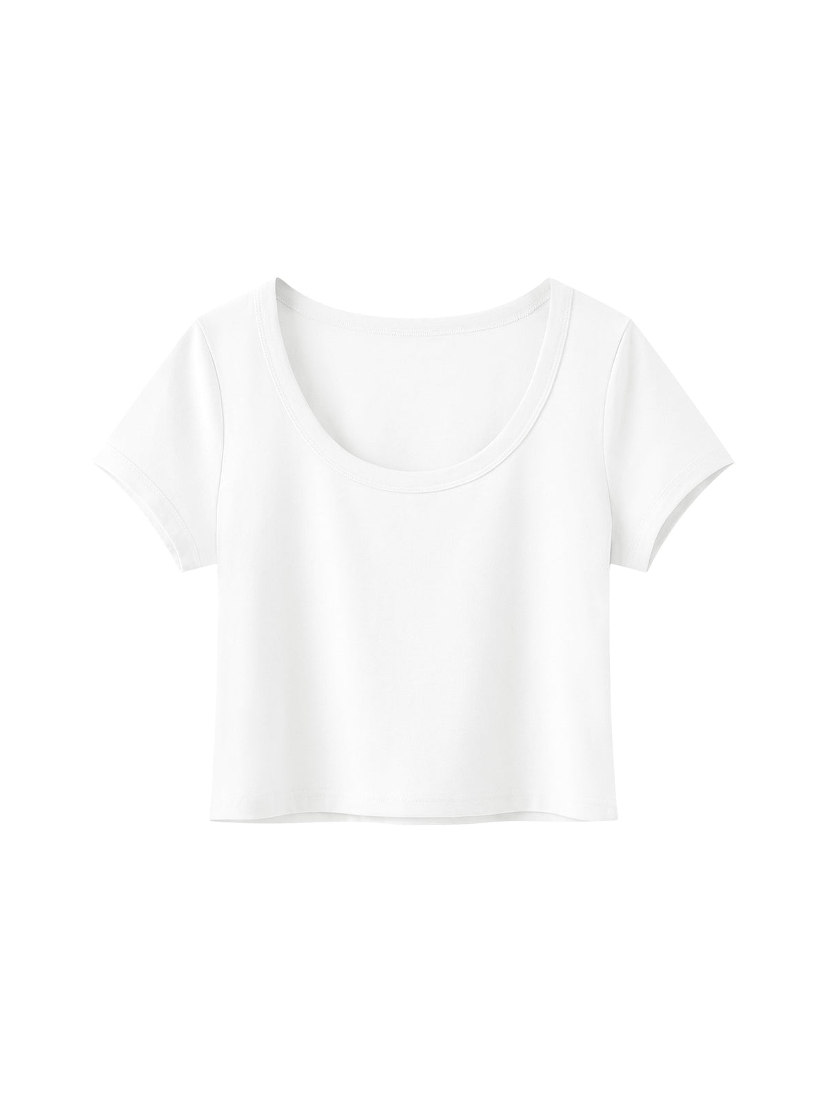 Women's Solid Color Slim Crop T-Shirt