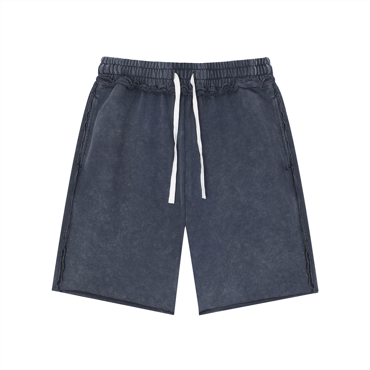 Unisex Mineral Wash Raw Edge Shorts