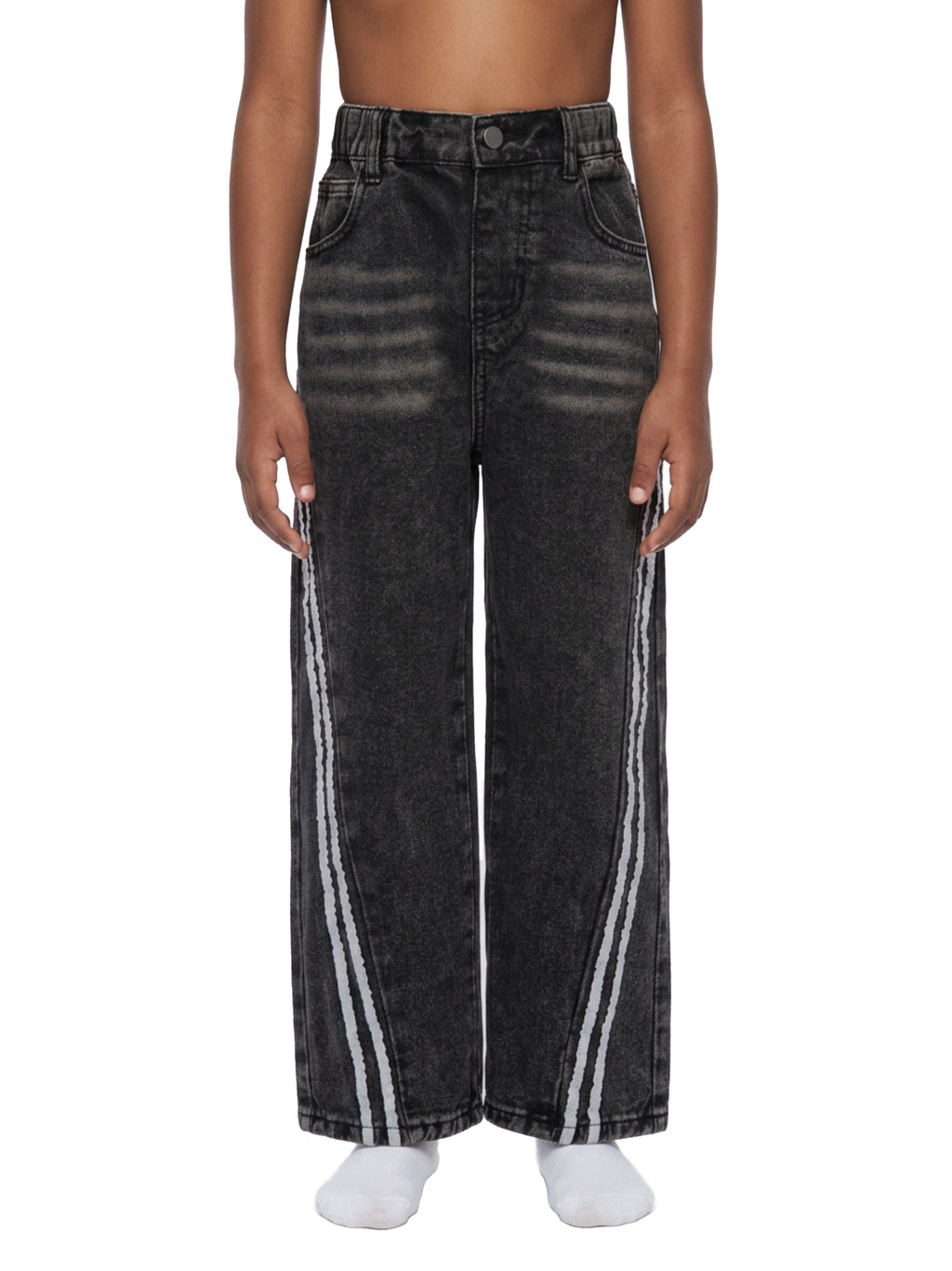 Kids' Vintage-Wash Side-Stripe Jeans