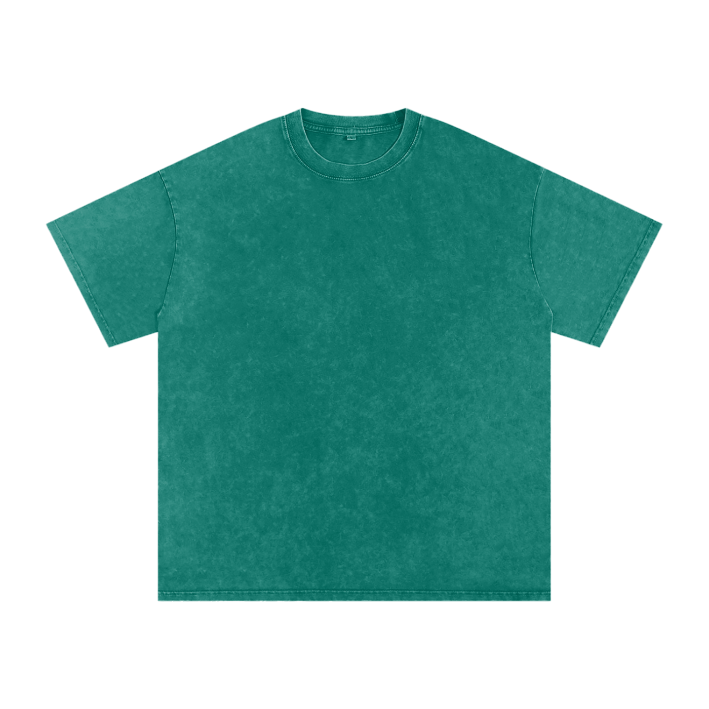 Snow Washed Oversized Cotton T-Shirt - Dark Green front