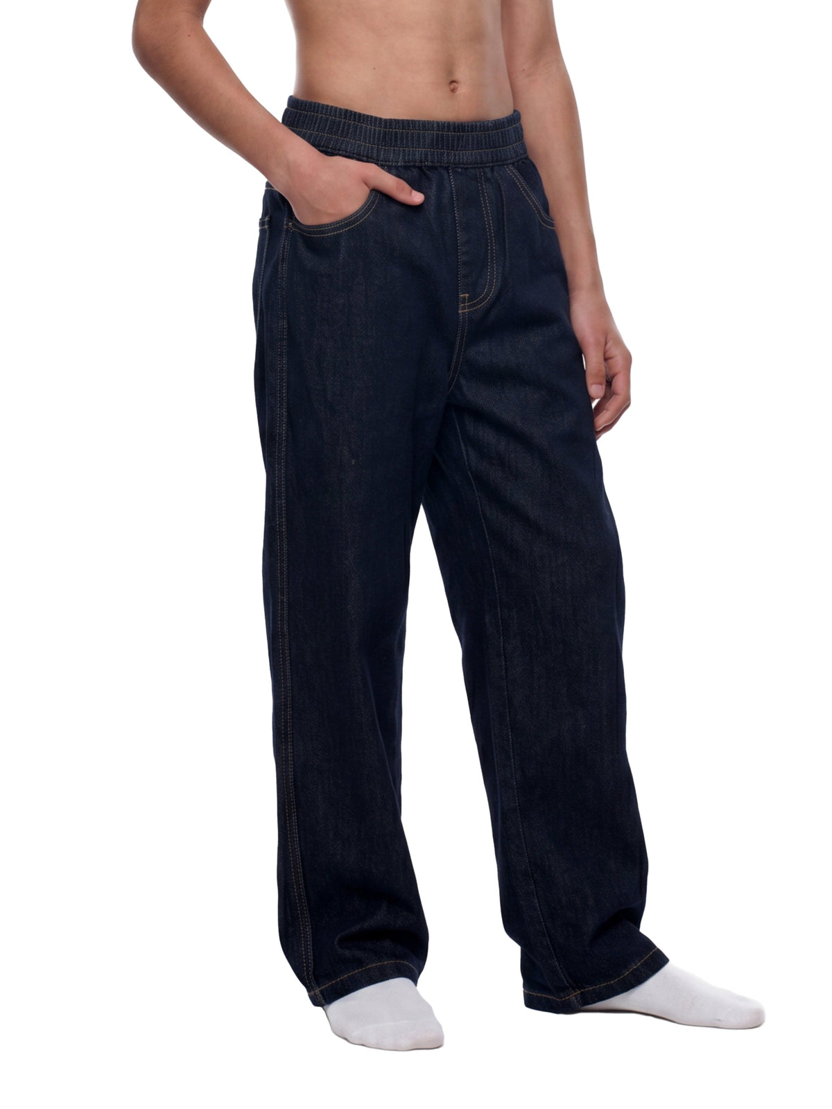Kids' Straight-Leg Elastic-Waist Jeans