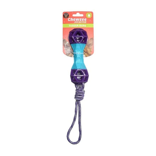 Float and squeak tugger bone rope dog toy
