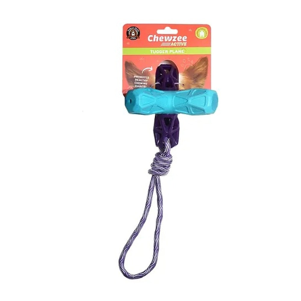 Float and squeak tugger cross rope dog toy