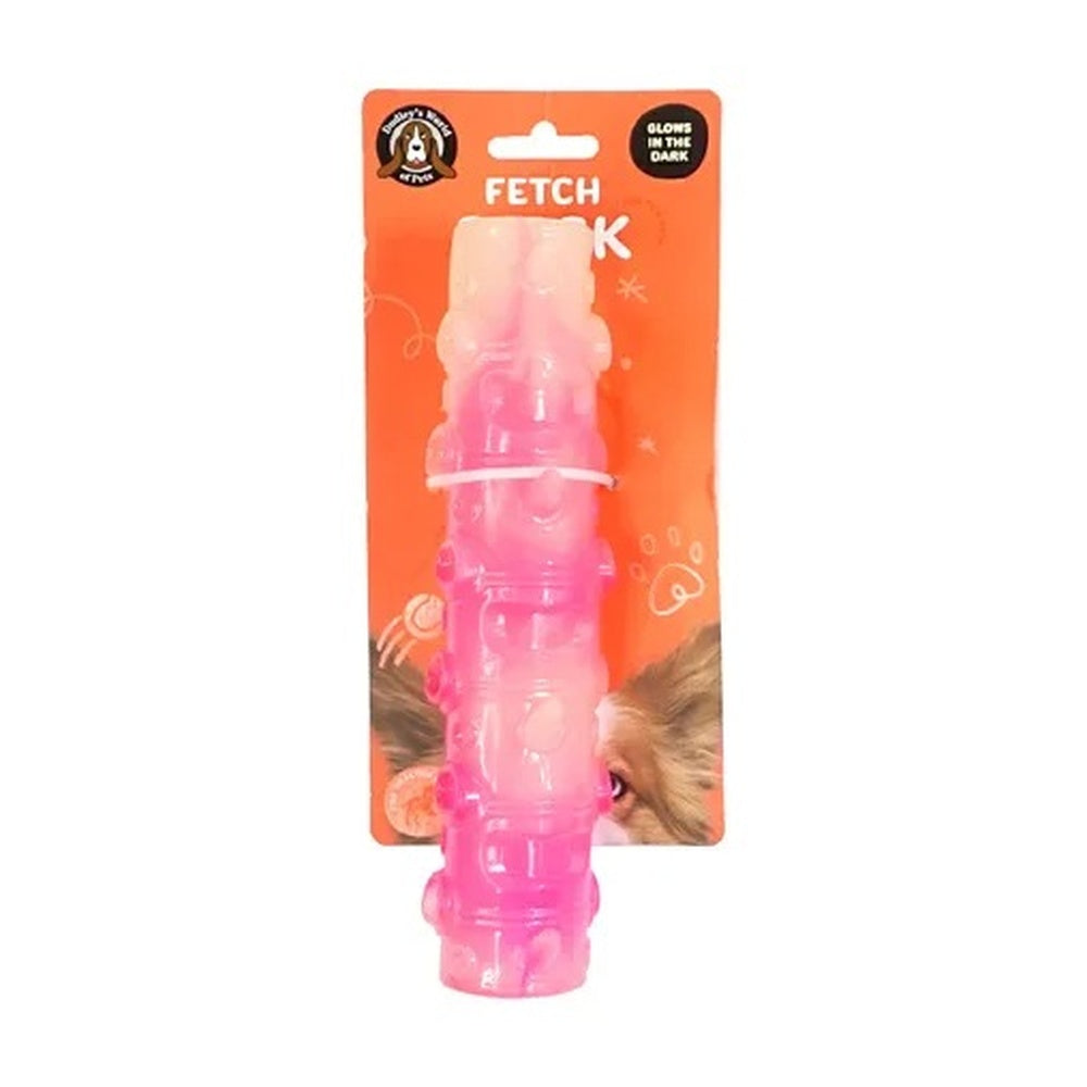 Pink TPR glow-in-the-dark fetch stick dog toy