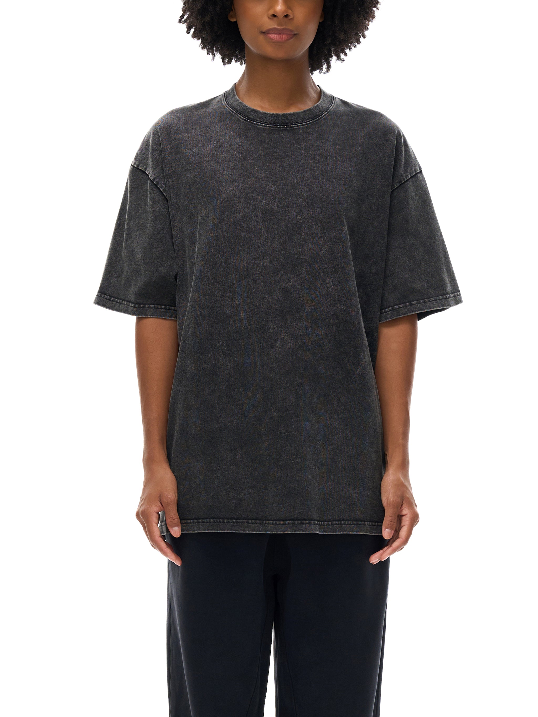 Snow-Washed Oversized Cotton T-Shirt