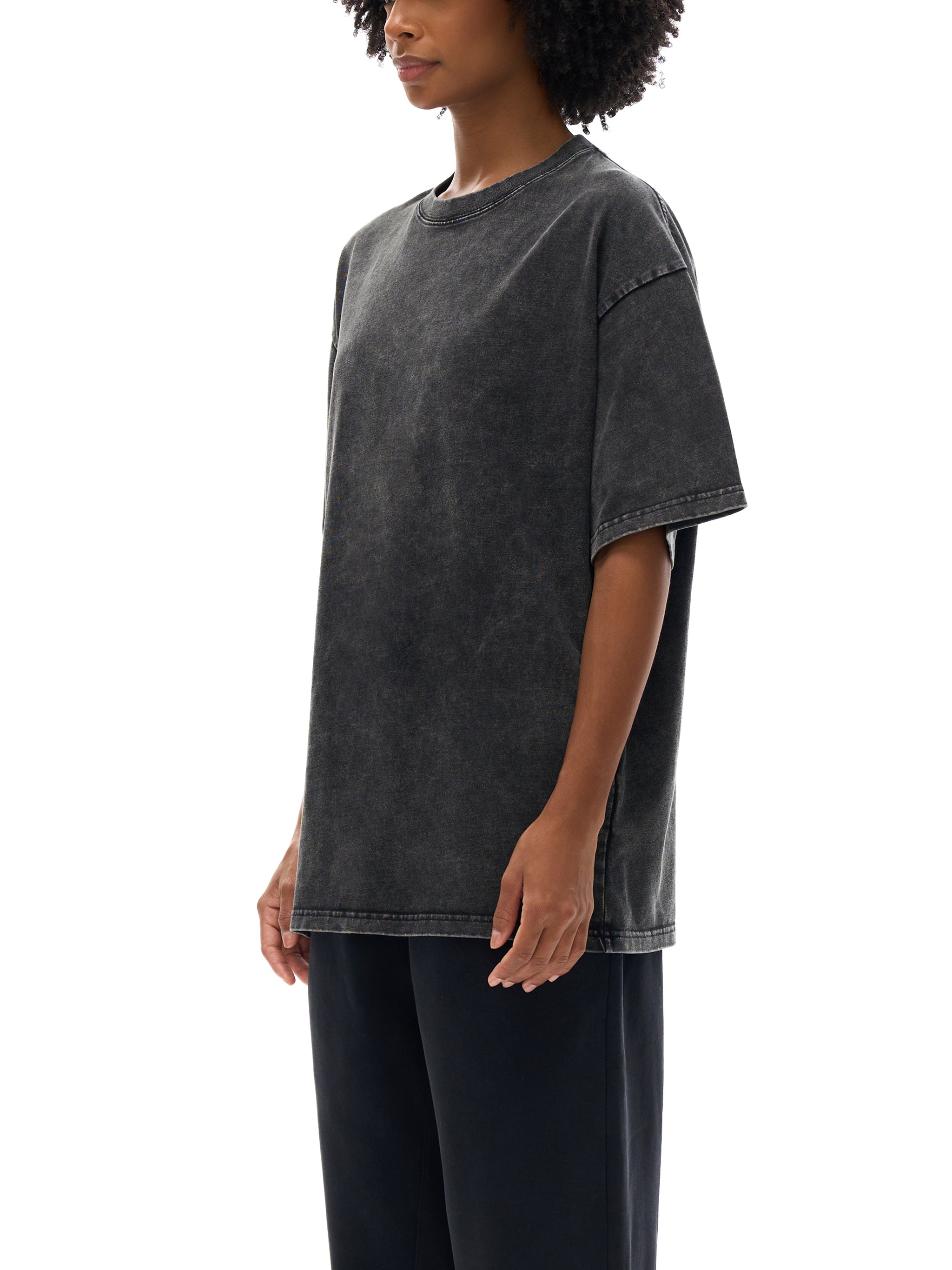Snow-Washed Oversized Cotton T-Shirt