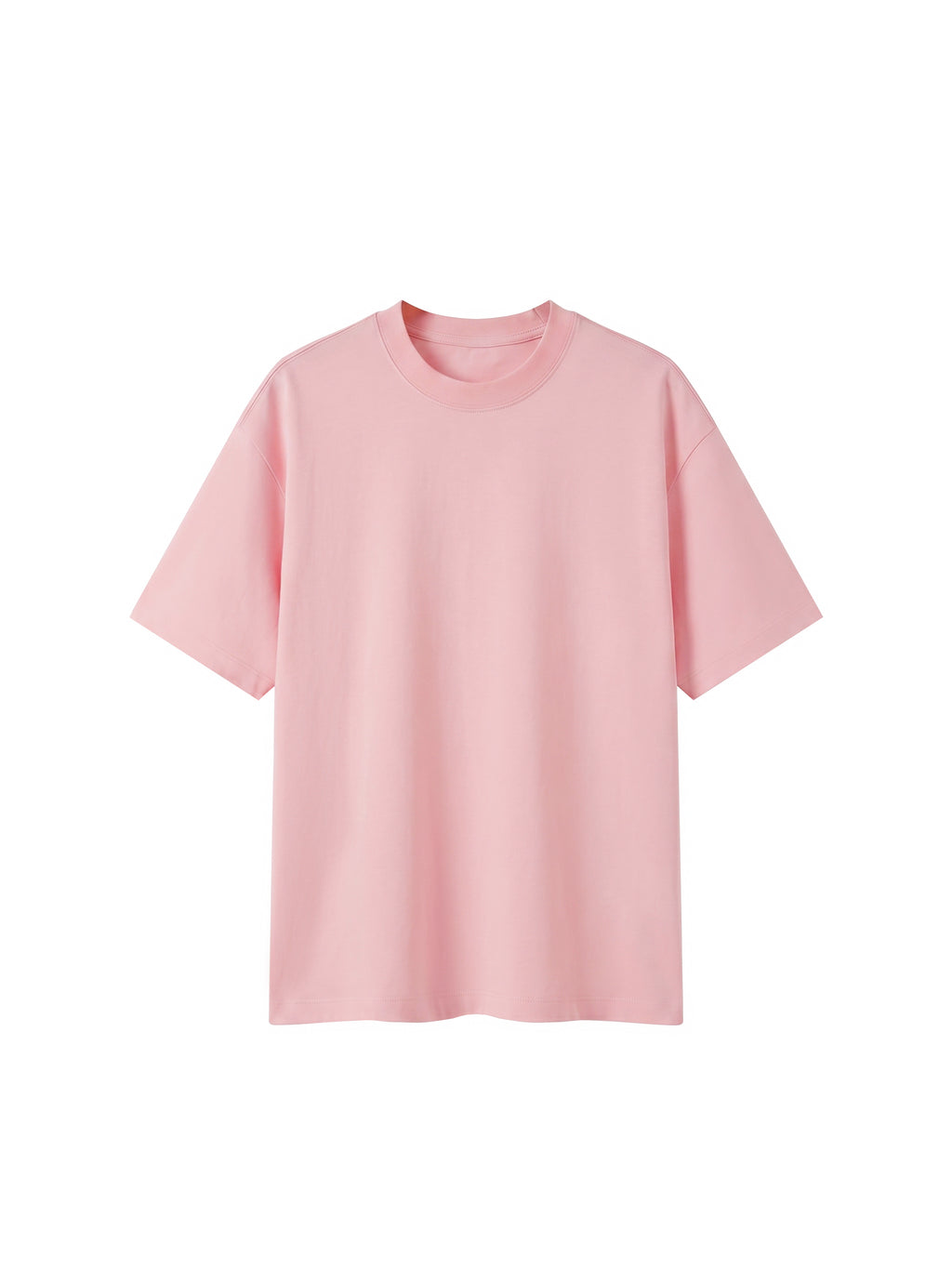 Kids’ Solid Crewneck T-Shirt in Pink — front view