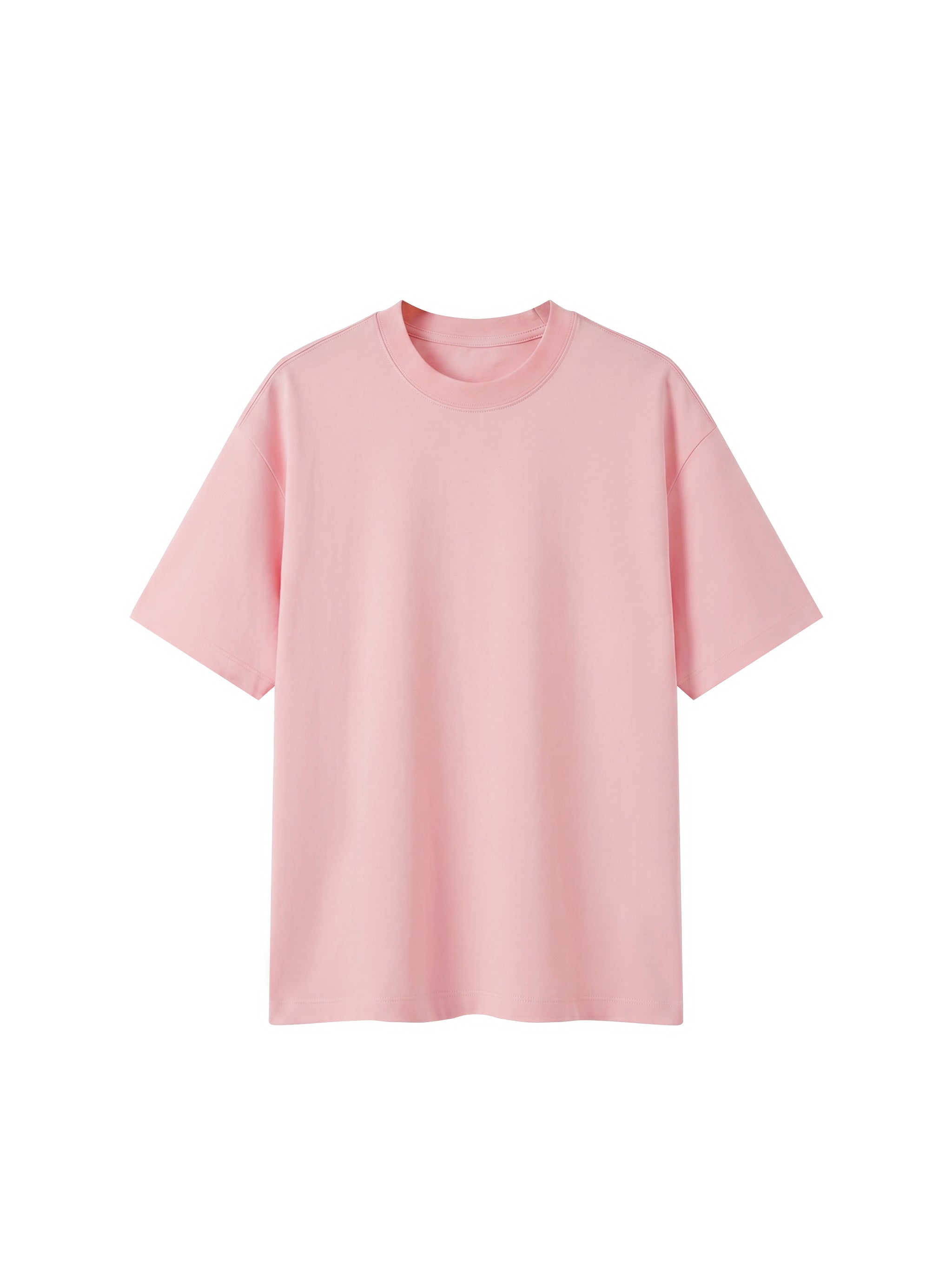 Kids’ Solid Crewneck T-Shirt in Pink — front view