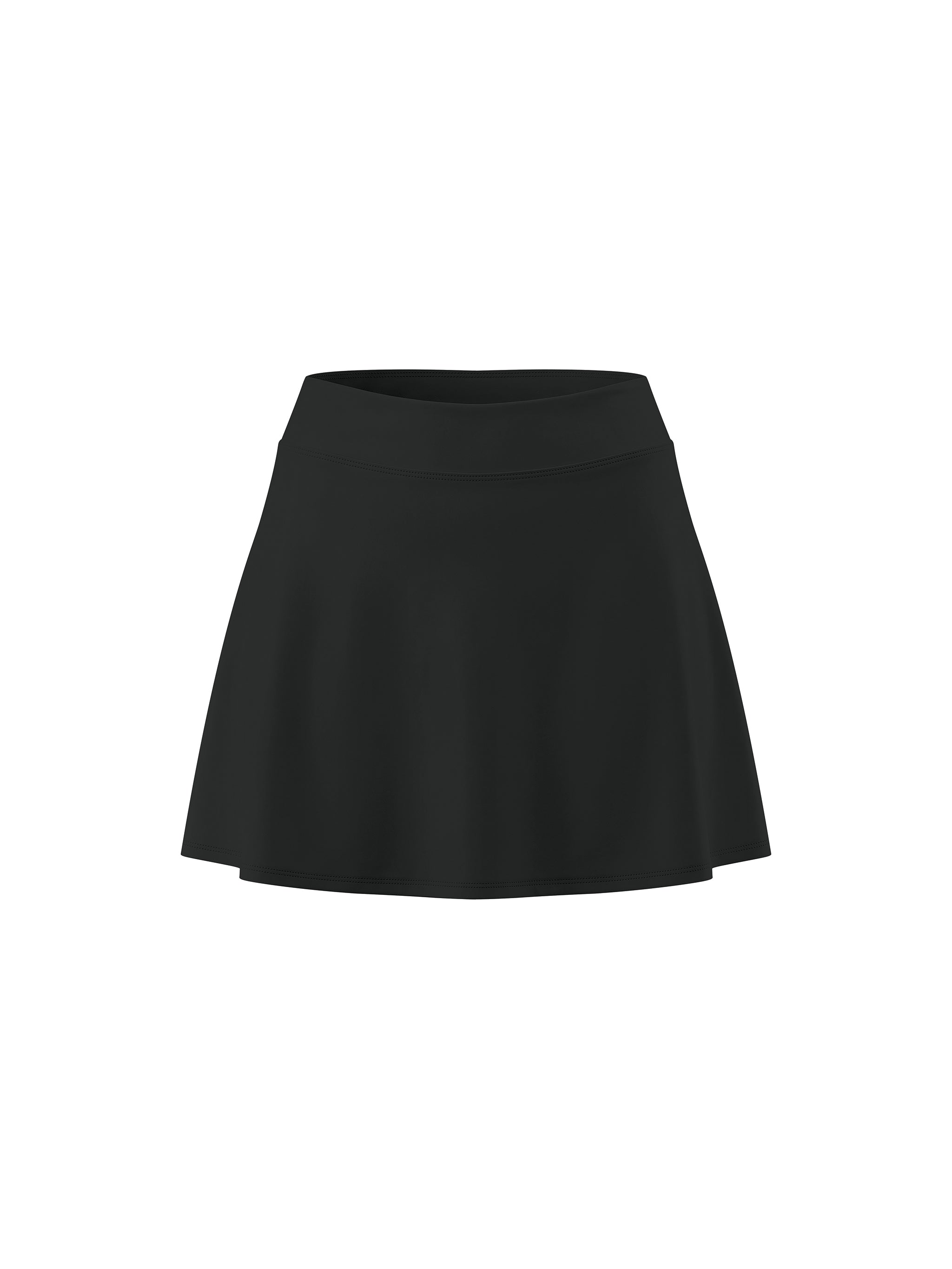 Women’s High Rise A-Line Skirt in Black — front view