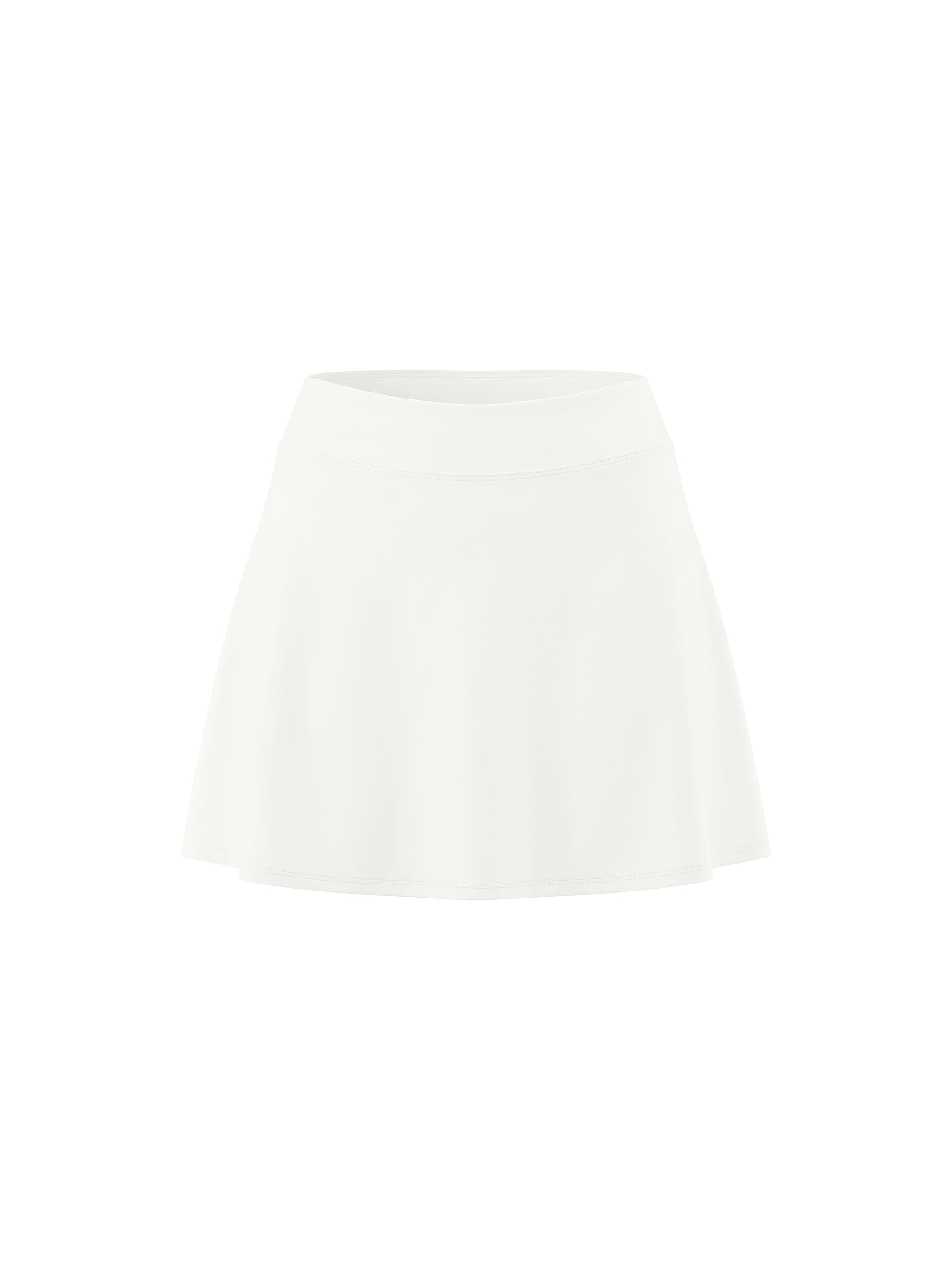 Women’s High Rise A-Line Skirt in White — front view