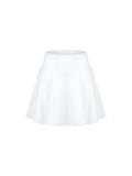 Women's Pleated A-Line Skirt in White – front view