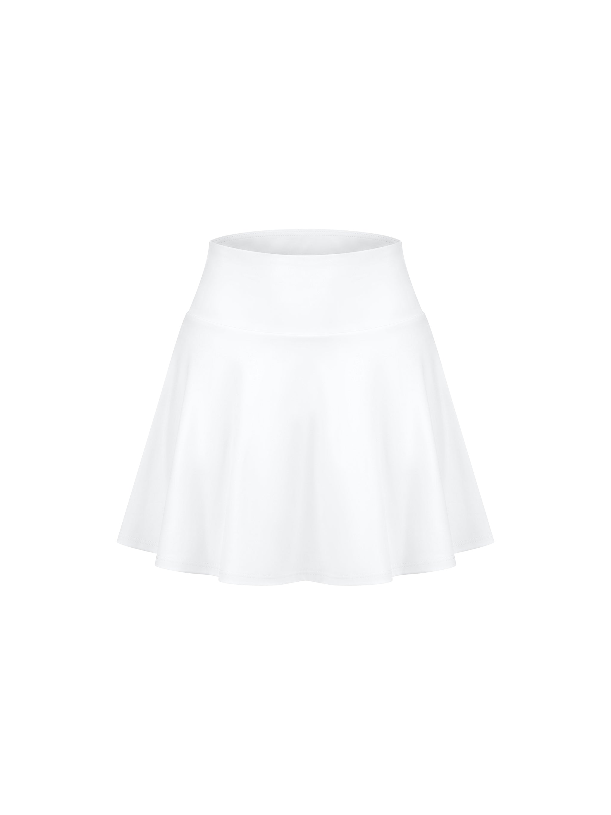 Women's Pleated A-Line Skirt in White – front view